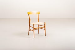 « Fratelli Podest », 4 chaises modèle P5 avec haut drapé en rotin de Guinée, Chiavari, années 1970