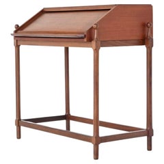 Fratelli Proserpio Compact Rollup Writing Desk in Teak Italy 1960