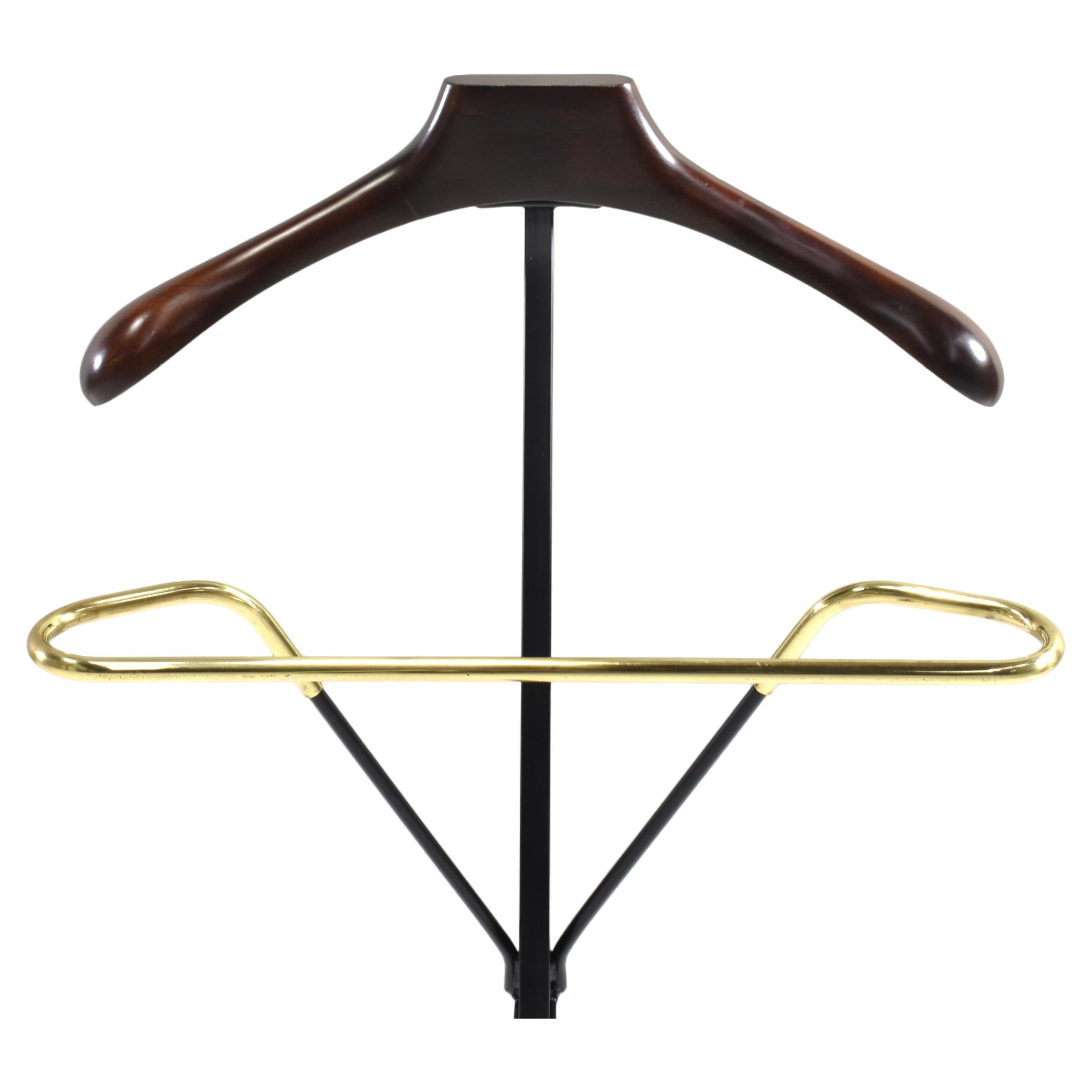 Fratelli Reguitti folding valet stand / suit rack in brass, Italy – circa 1