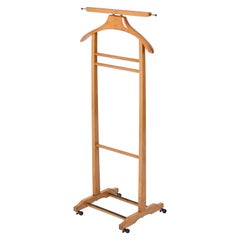 Fratelli Reguitti Midcentury Valet Stand aus Buchenholz und Messing, Italien, 1960er Jahre