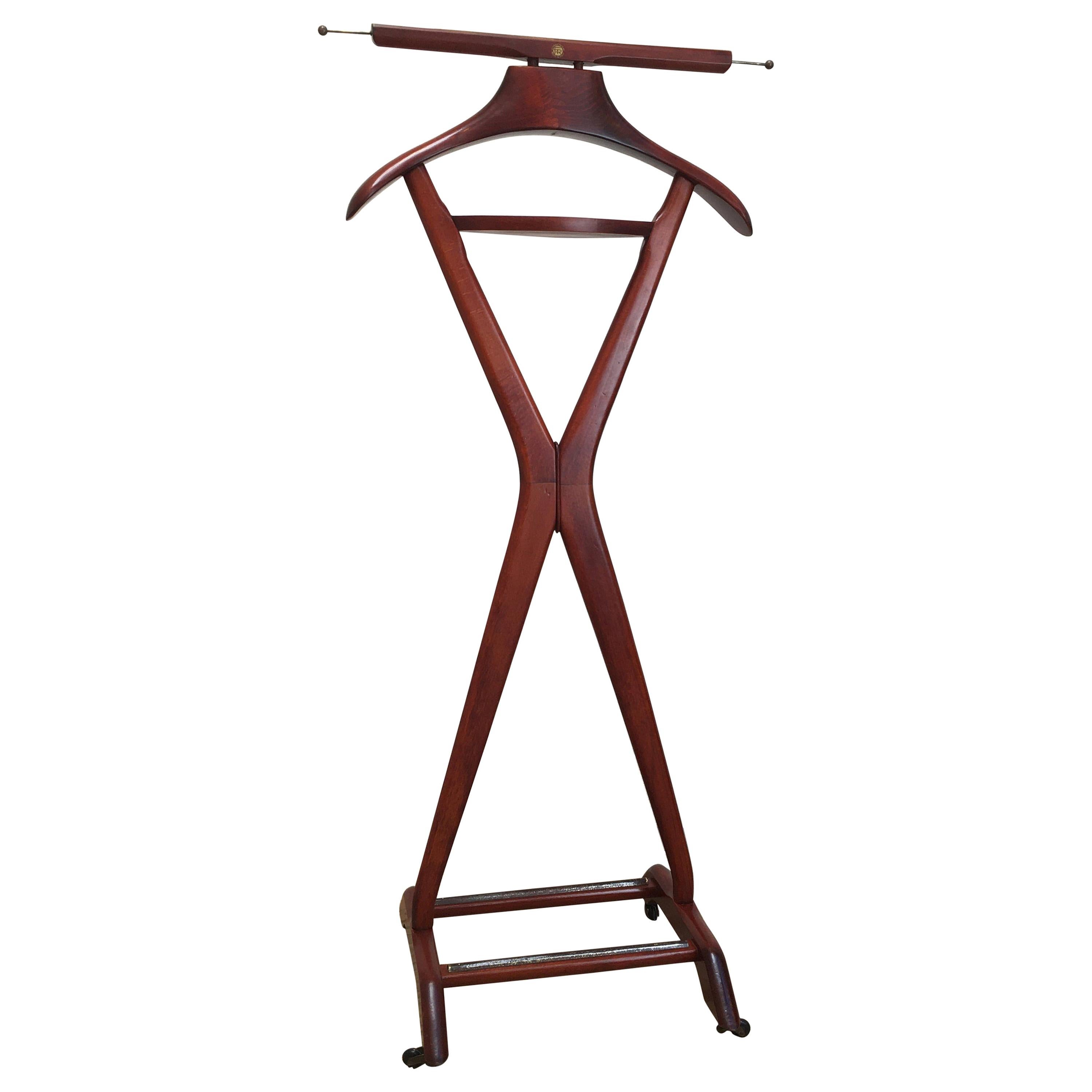 Fratelli Reguitti Valet Stand in the Style of Parisi 1960s Mahogany Beech