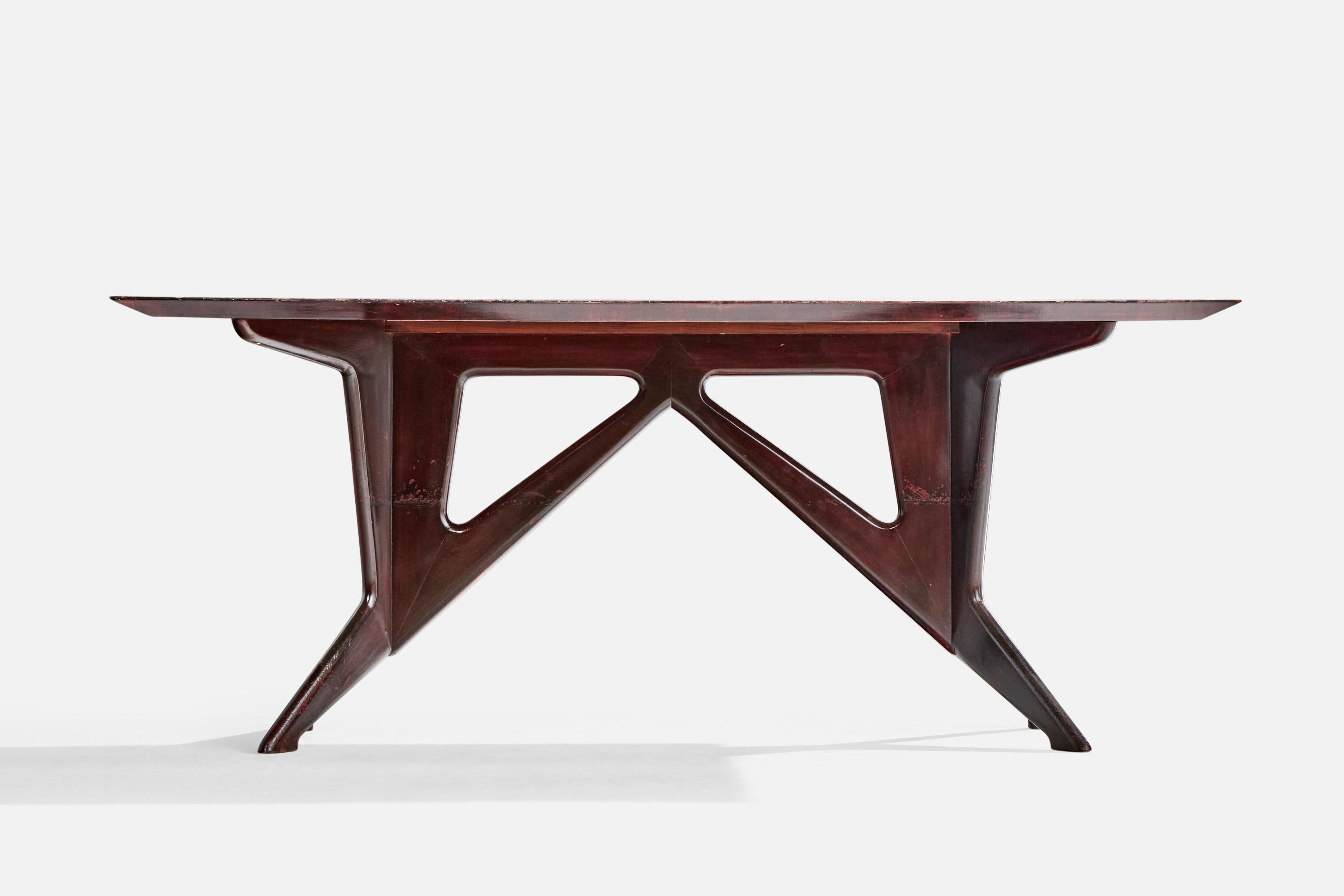 italien Fratelli Rizzi, table de salle à manger, Wood, Italie, années 1950 en vente
