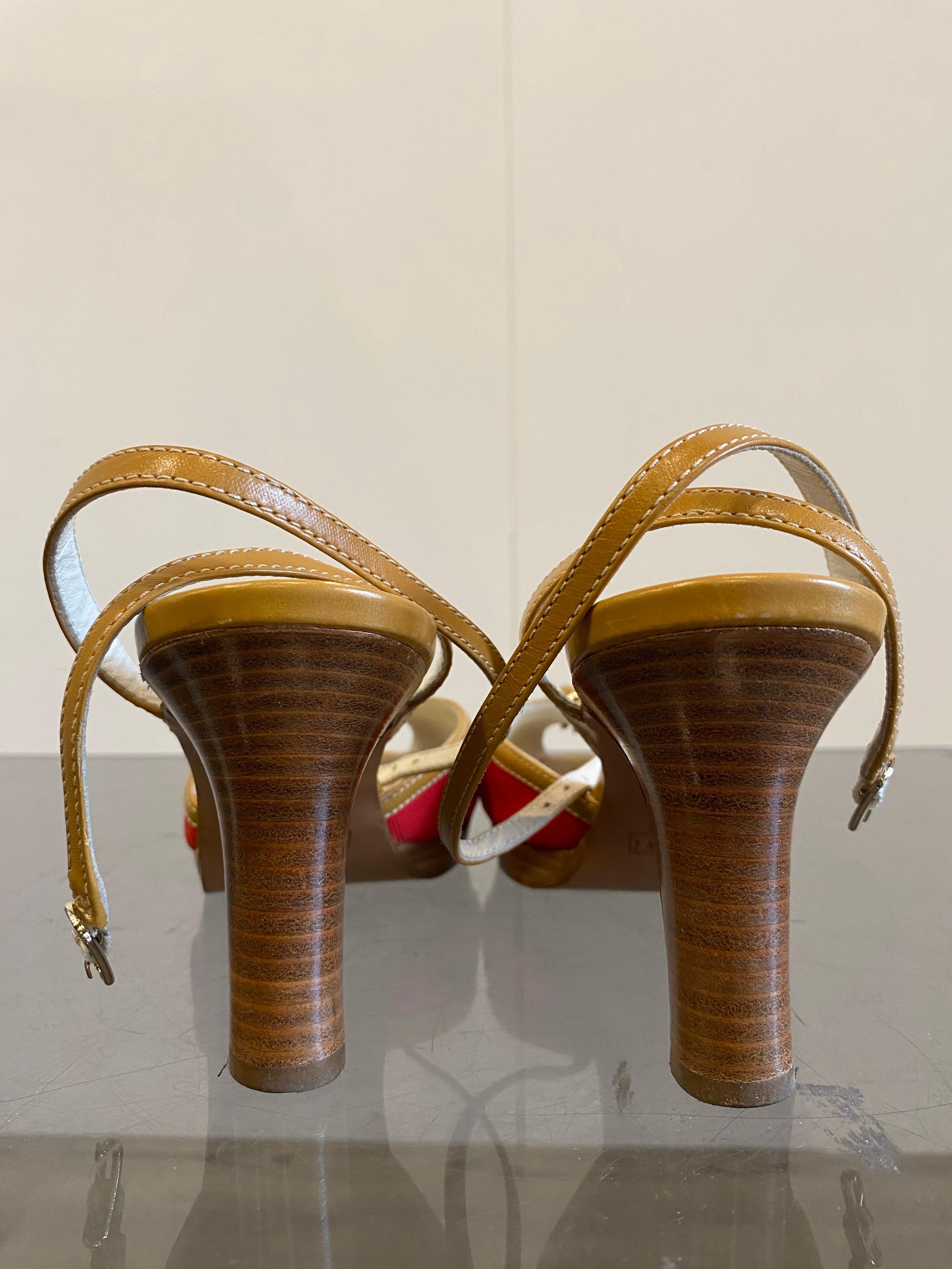 Brown Fratelli Rossetti red and ochre sandals For Sale