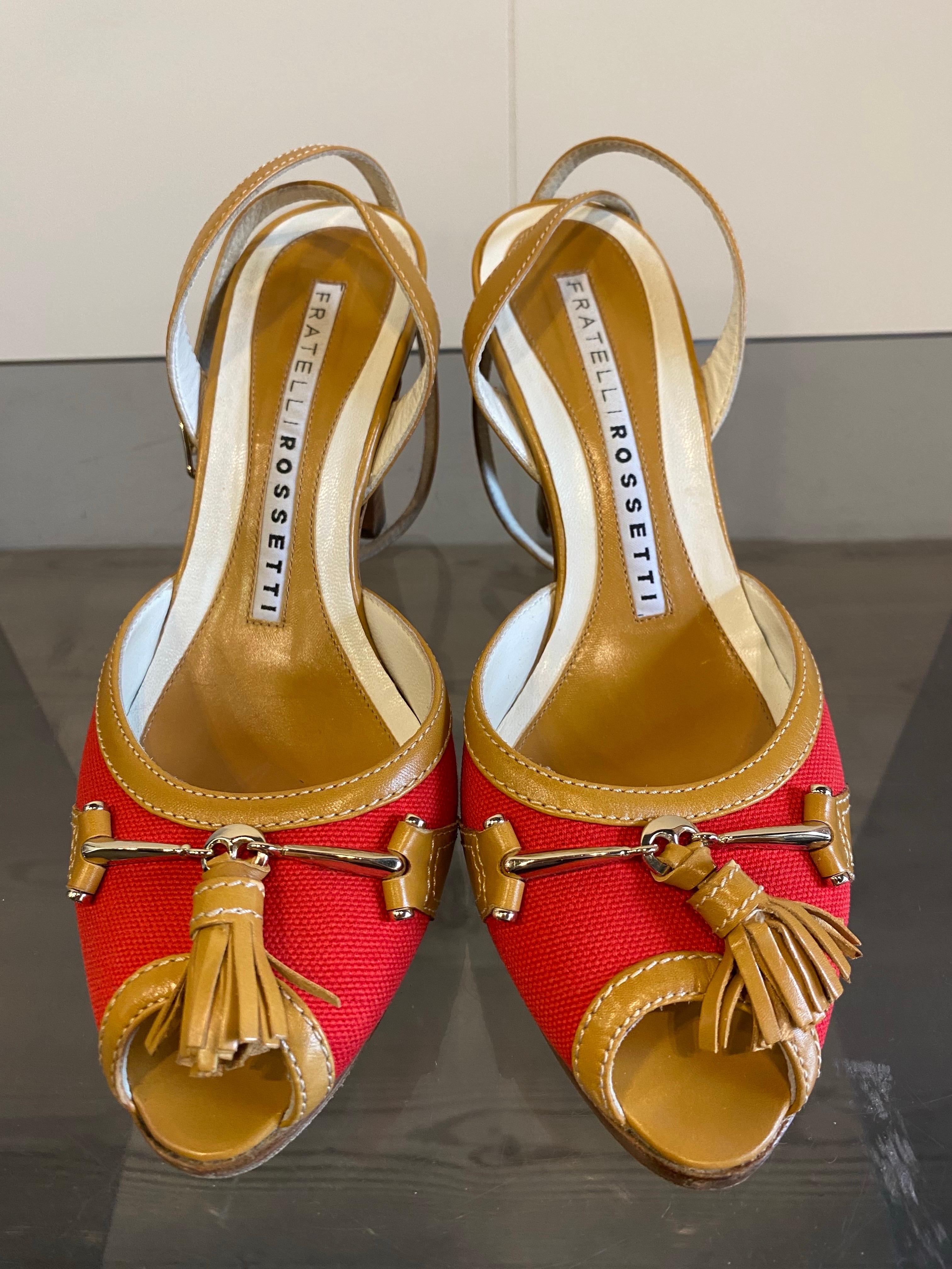 Women's or Men's Fratelli Rossetti red and ochre sandals For Sale