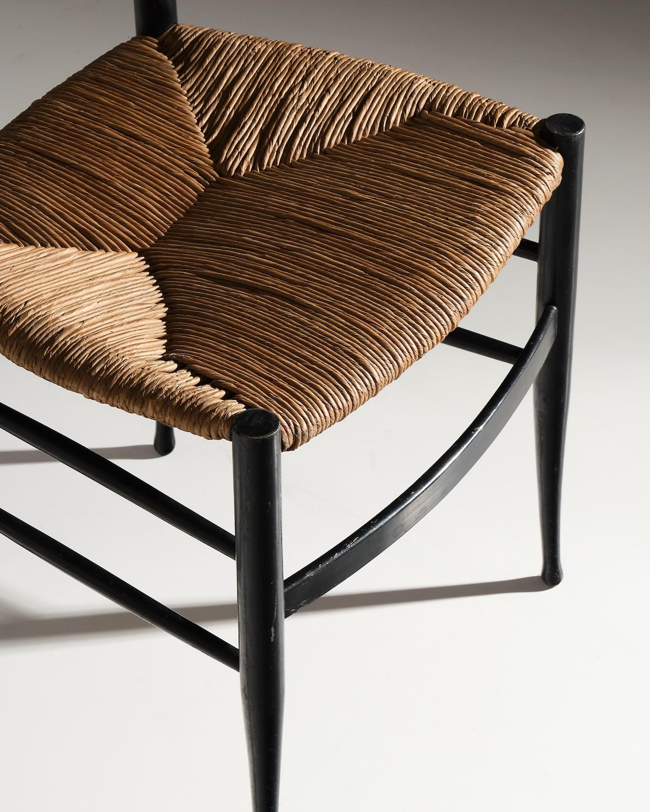 Jonc Fratelli Spinetto, ensemble de six chaises Chiavarine en vente