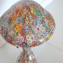 FRATELLI TOSO 1900 Art-Nouveau Millefiori Murrines Lámpara de mesa con pantalla