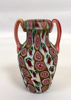 Fratelli Toso 1900 Vaso Murrini Multicolore in Vetro di Murano