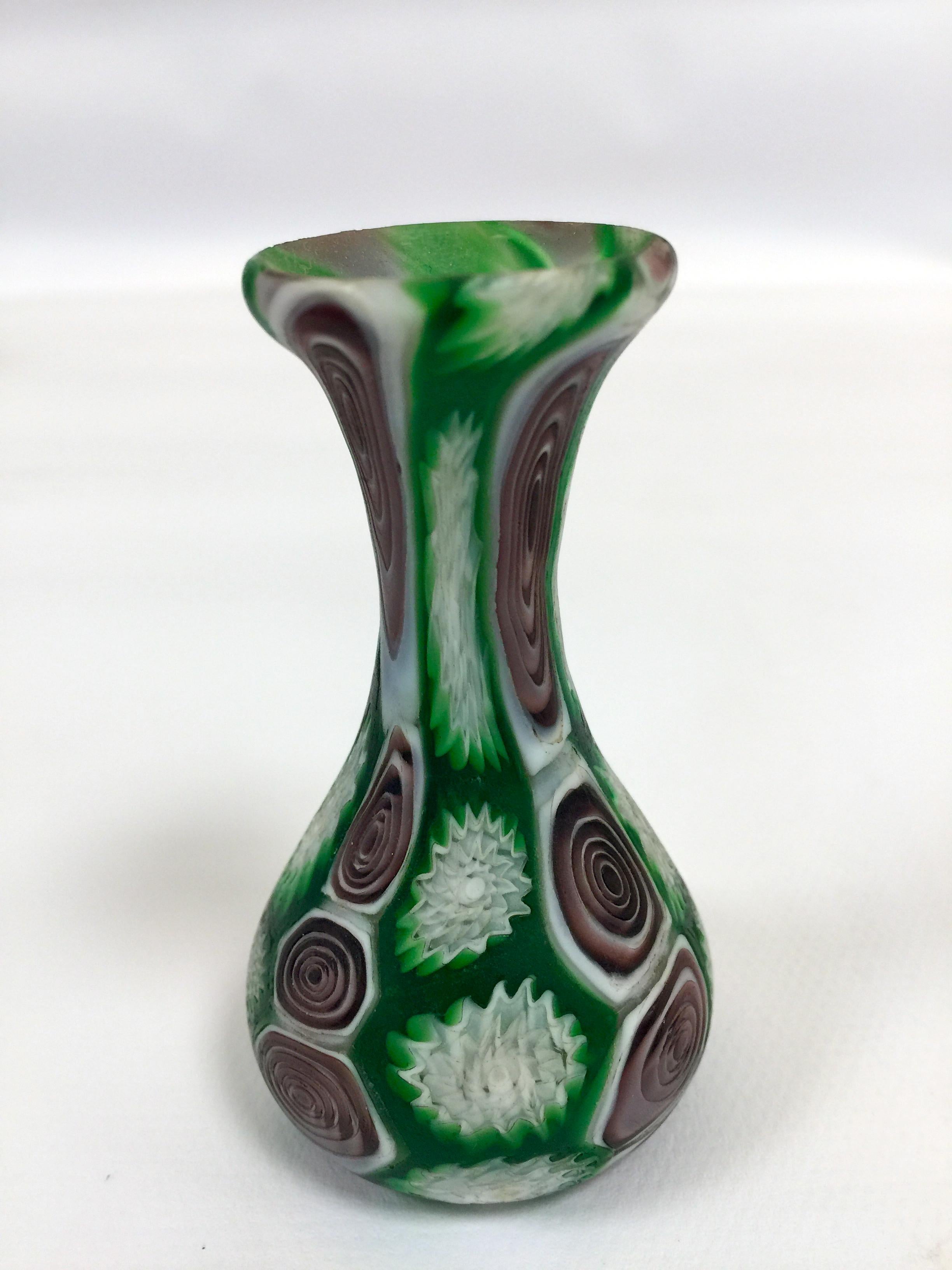 Mid-Century Modern Fratelli Toso 1900 Multi-Color Murrini Vase in Murano Glass For Sale