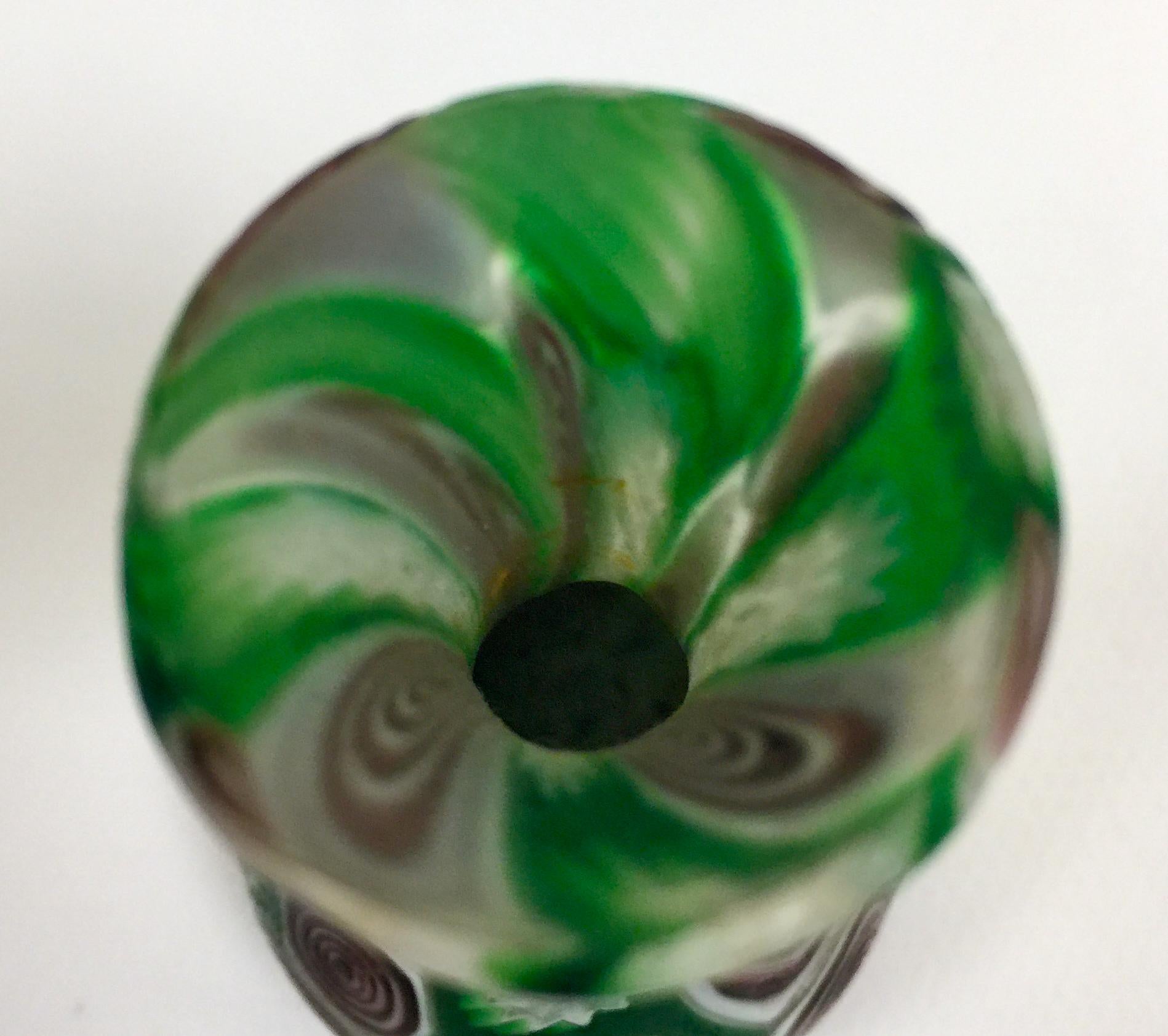 Italian Fratelli Toso 1900 Multi-Color Murrini Vase in Murano Glass For Sale