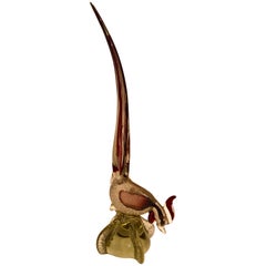 Fratelli Toso 1950 Multi-Color Cock in Murano Glass with Air Bubbles