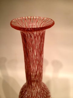 FRATELLI TOSO Art Deco Murano Glass Pink Single Flower Vase, circa 1930