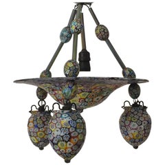 Fratelli Toso, Beautiful and Rare Murrine Chandelier