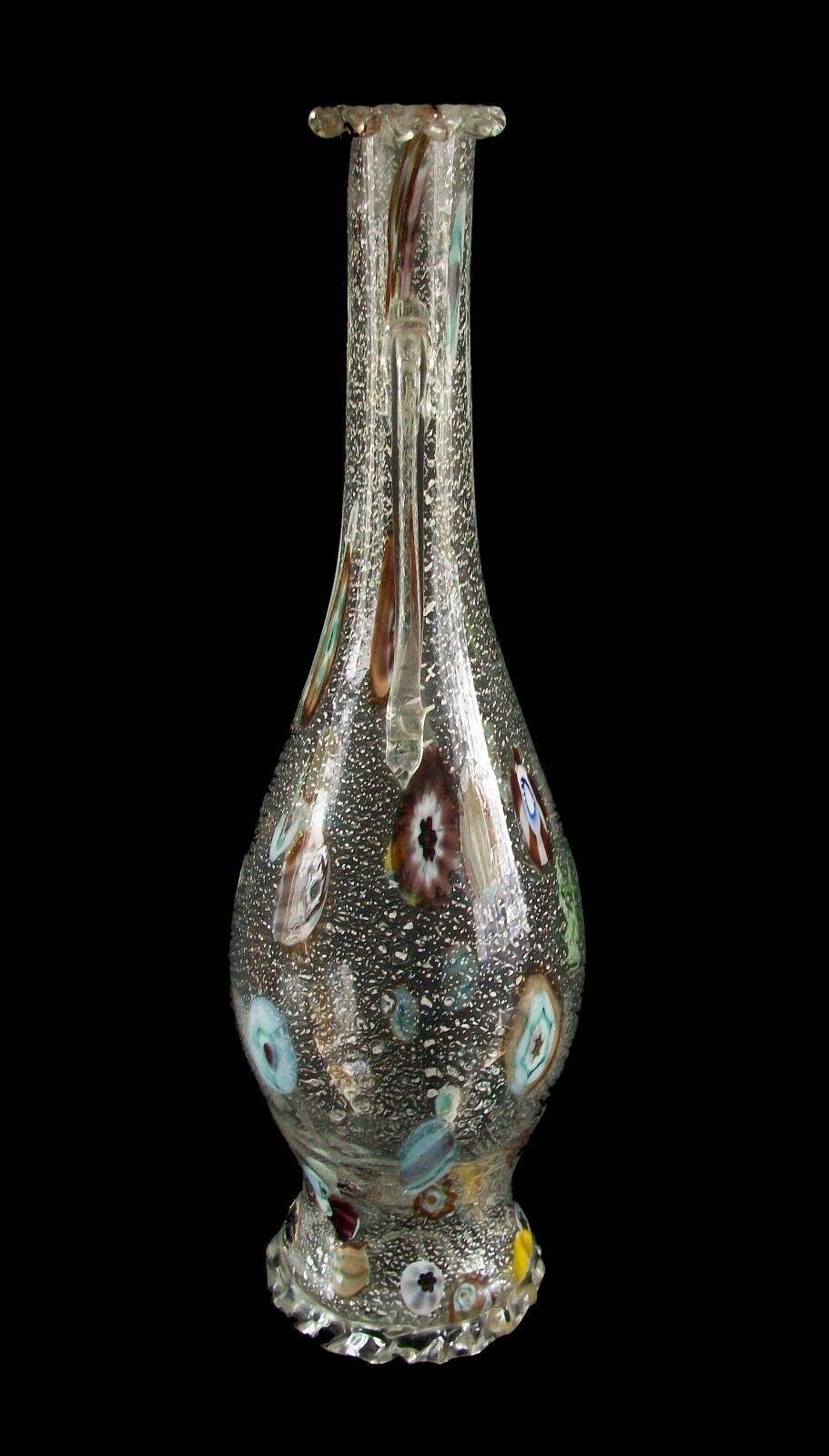 Fratelli Toso - Early Venetian Crystal Millefiori Decanter - Italy - C.1950's For Sale 4