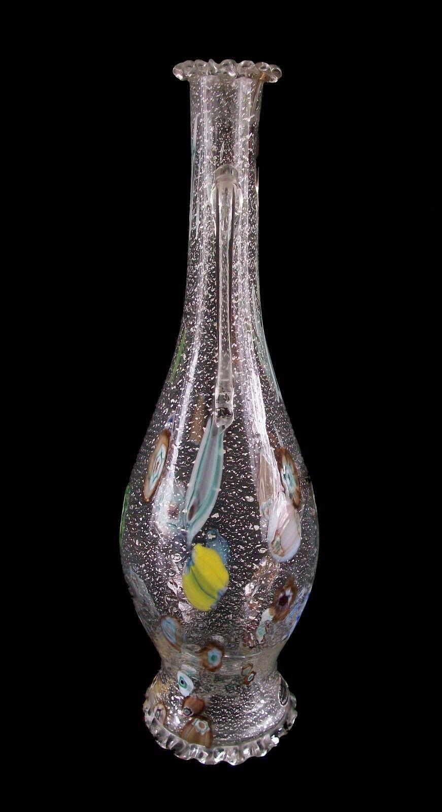 Fratelli Toso - Early Venetian Crystal Millefiori Decanter - Italy - C.1950's For Sale 5