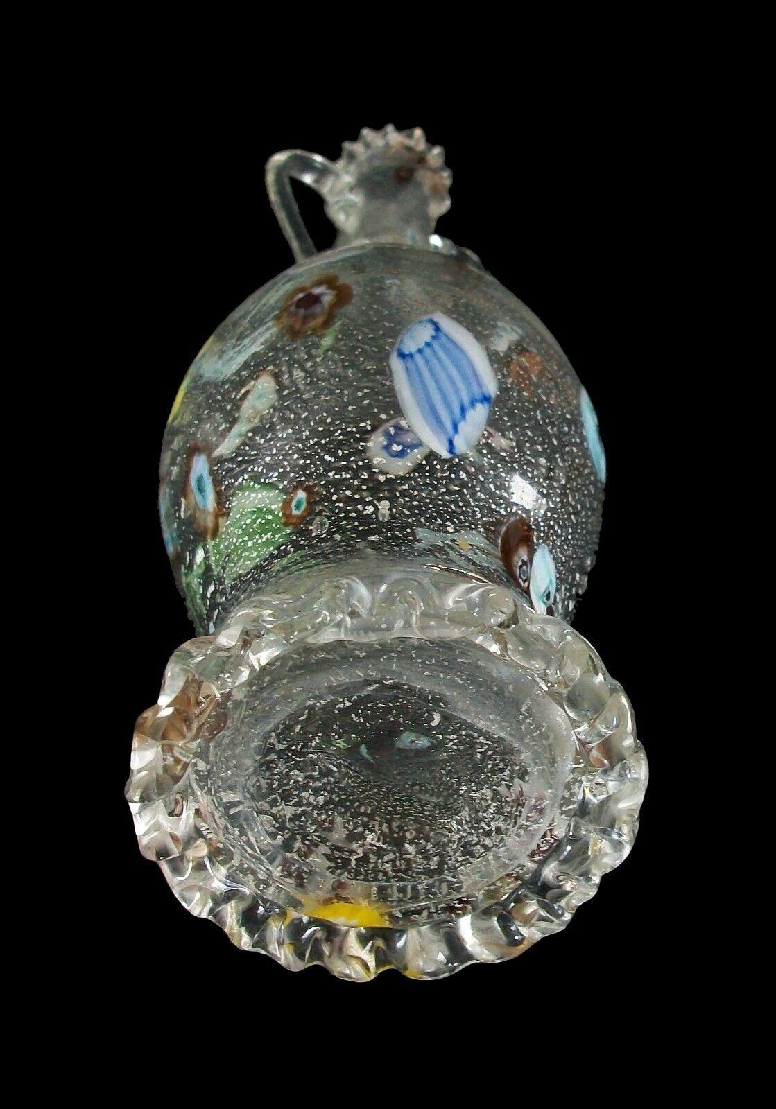 Fratelli Toso - Early Venetian Crystal Millefiori Decanter - Italy - C.1950's In Good Condition For Sale In Chatham, ON