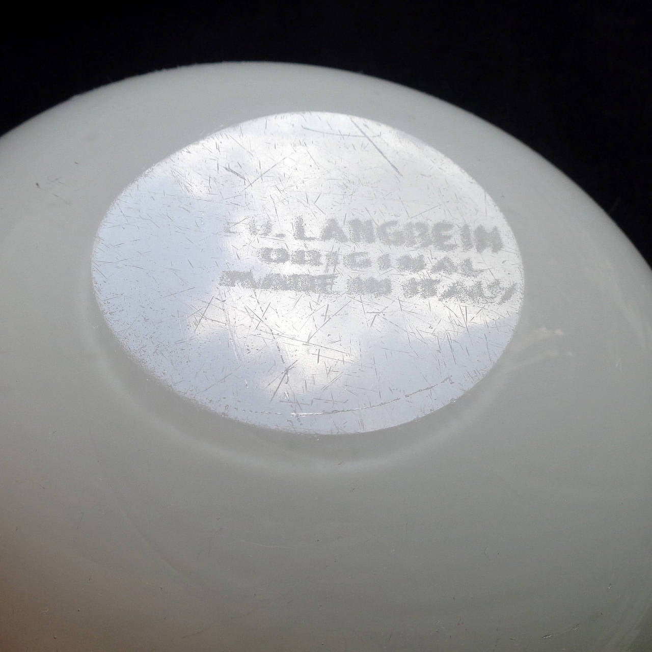 Hand-Crafted Fratelli Toso Ed Langbein Murano Green Swirl Gold Flecks Italian Art Glass Bowl
