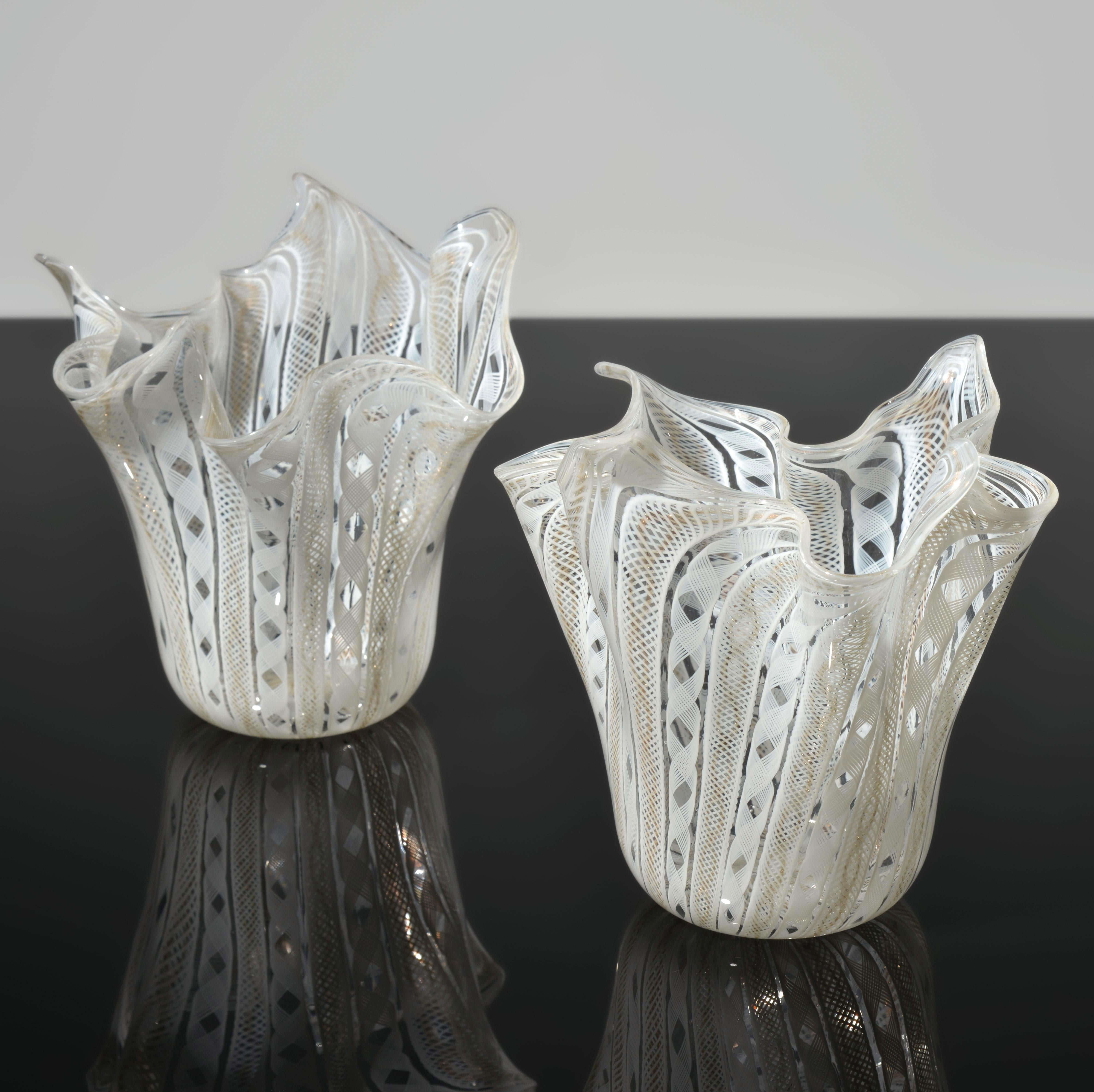 Mid-Century Modern Fratelli Toso FAZZOLETTO Handkerchief Vases, Leslie Pina Collection, Priced Each For Sale