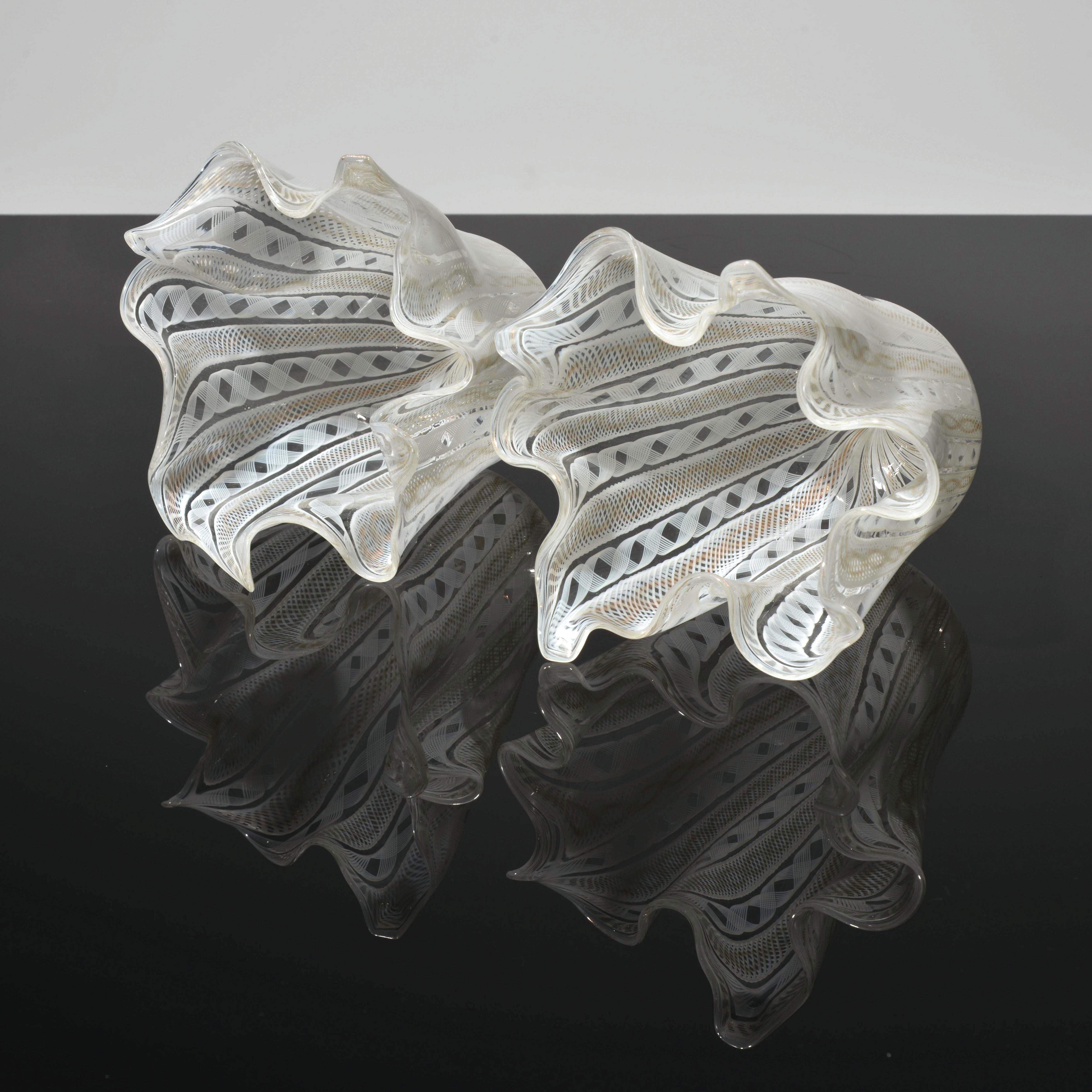 Italian Fratelli Toso FAZZOLETTO Handkerchief Vases, Leslie Pina Collection, Priced Each For Sale