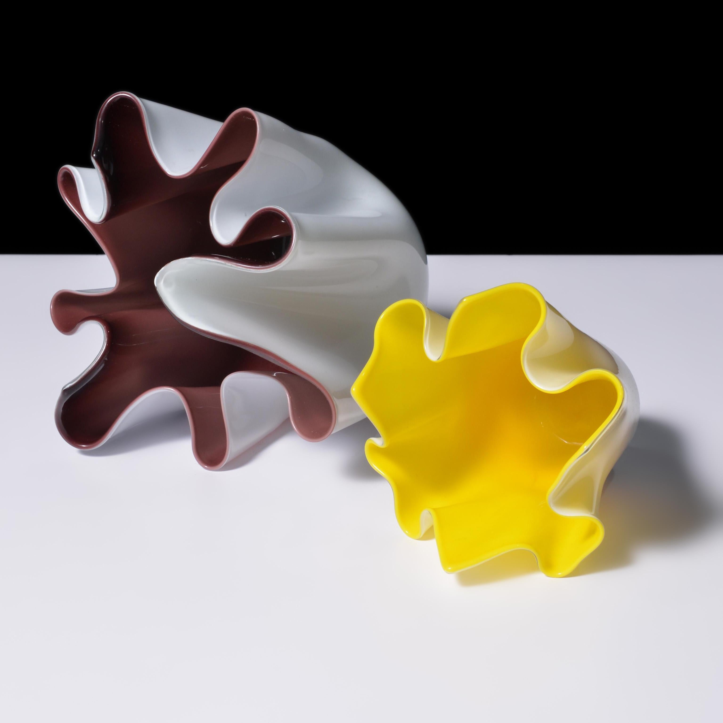 20th Century Fratelli Toso FAZZOLETTO Handkerchief Vases, Leslie Pina Collection, Priced Each For Sale