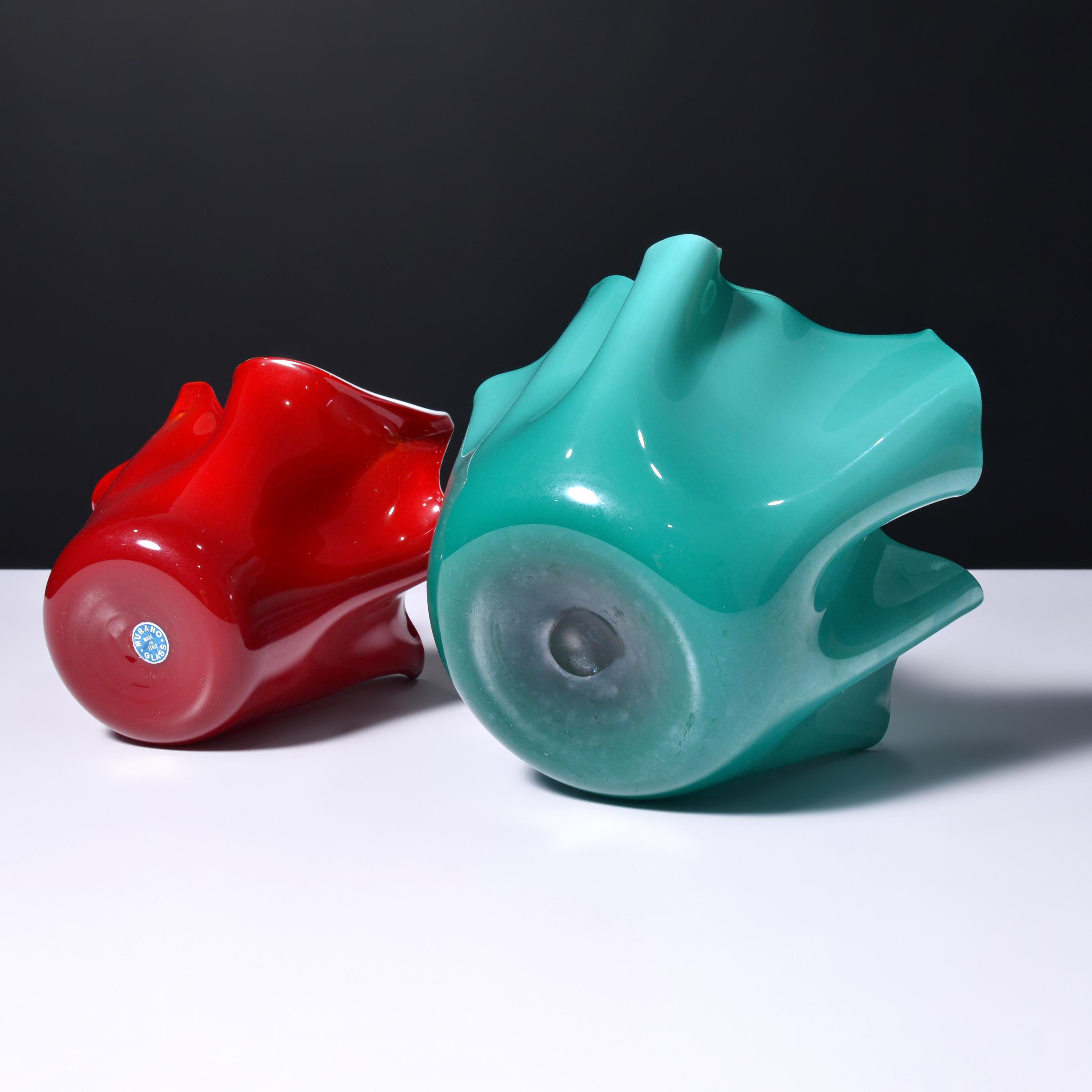 Fratelli Toso FAZZOLETTO Handkerchief Vases, Leslie Pina Collection, Priced Each For Sale 2