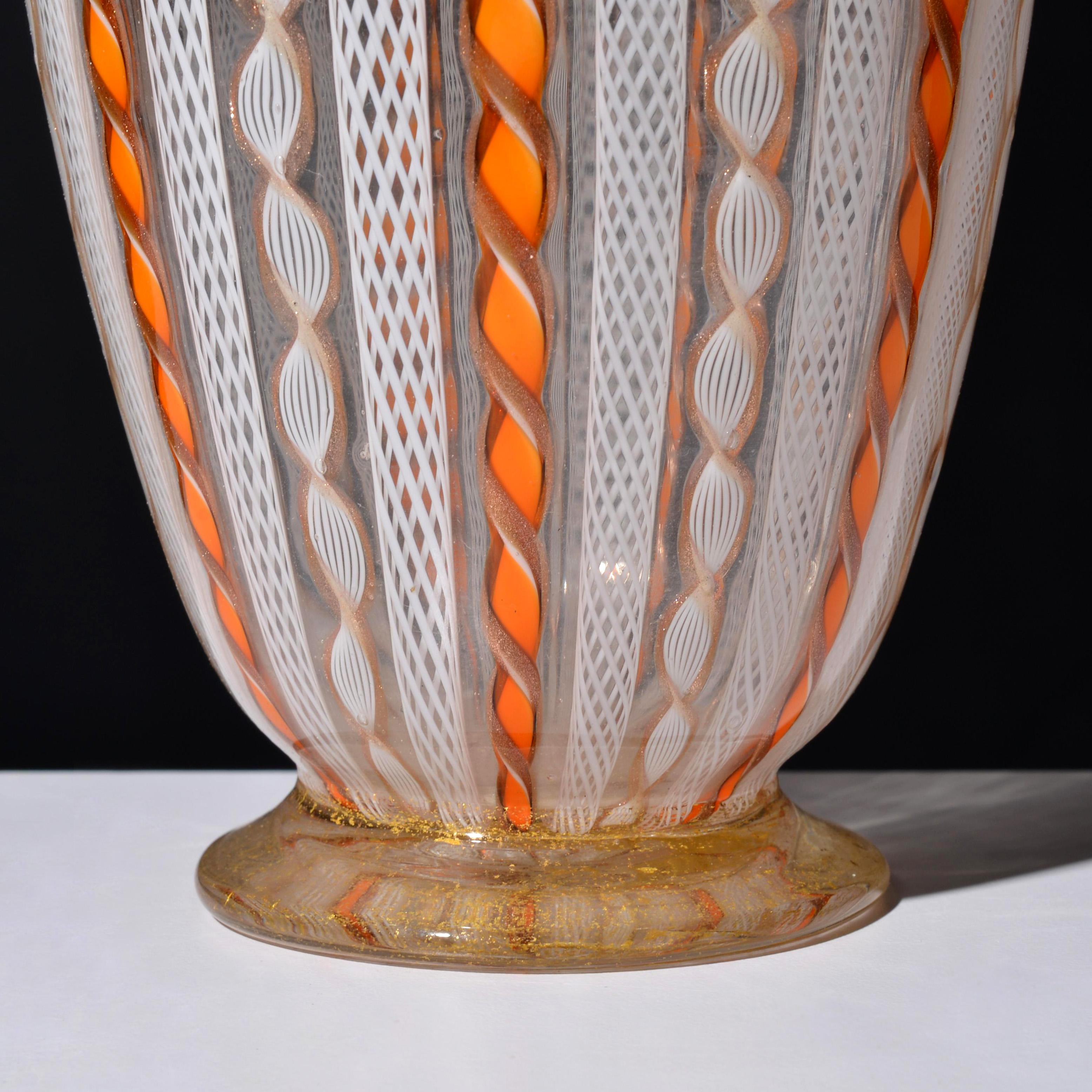 Vaso Fratelli Toso FILIGRANA, Collection'S Pina In condizioni buone in vendita a Lake Worth Beach, FL