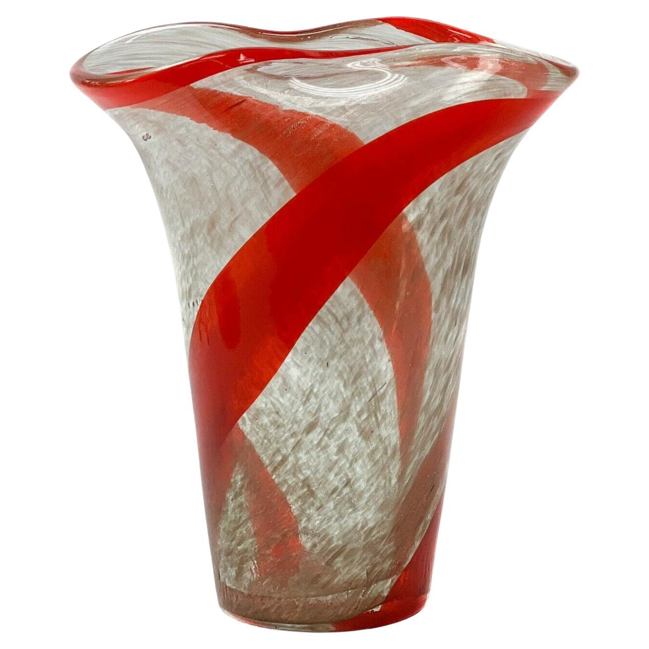 Fratelli Toso Italian Murano Art Glass Aventurine Vase For Sale
