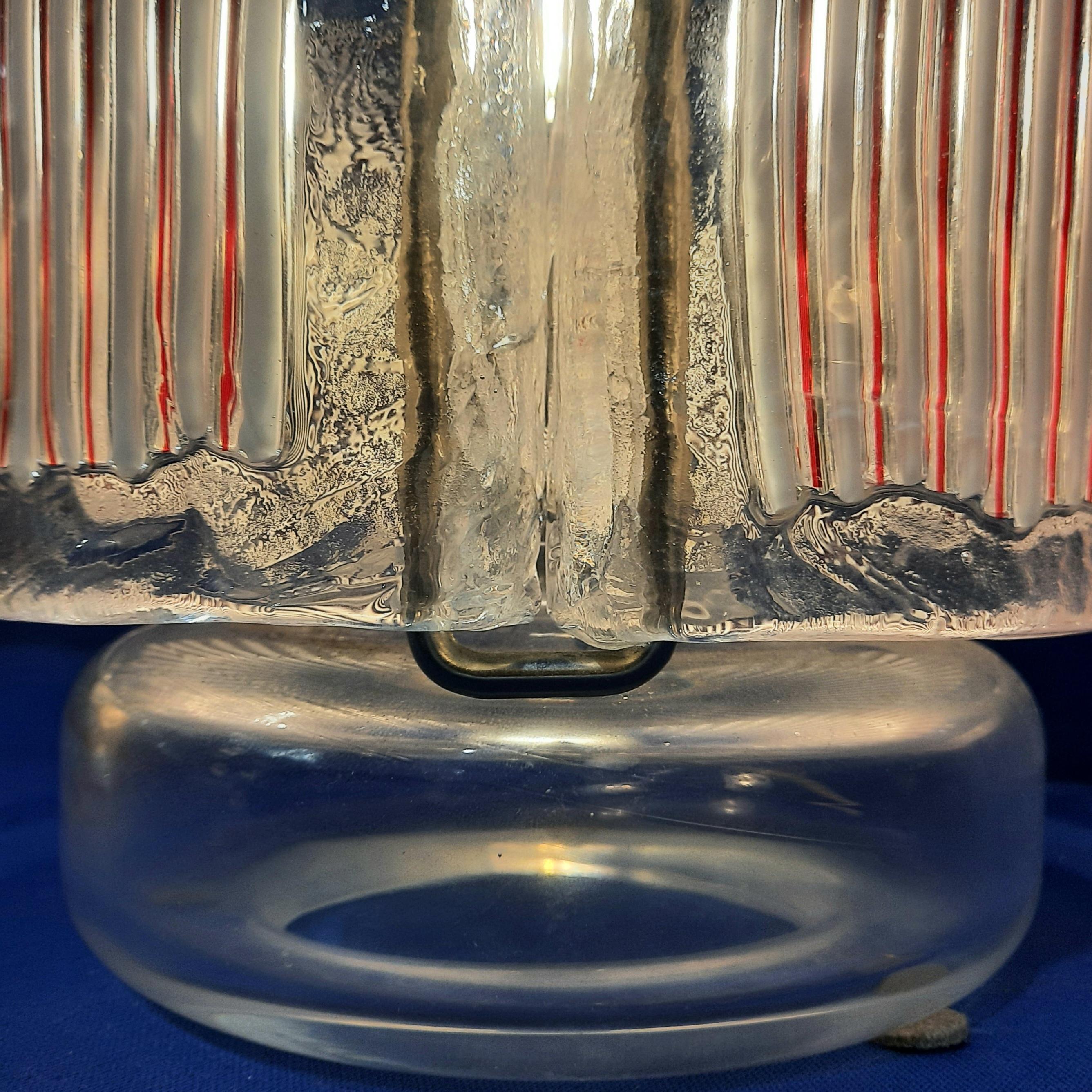 Lampe de table italienne en verre de Murano Fratelli Toso 1960 en vente 5