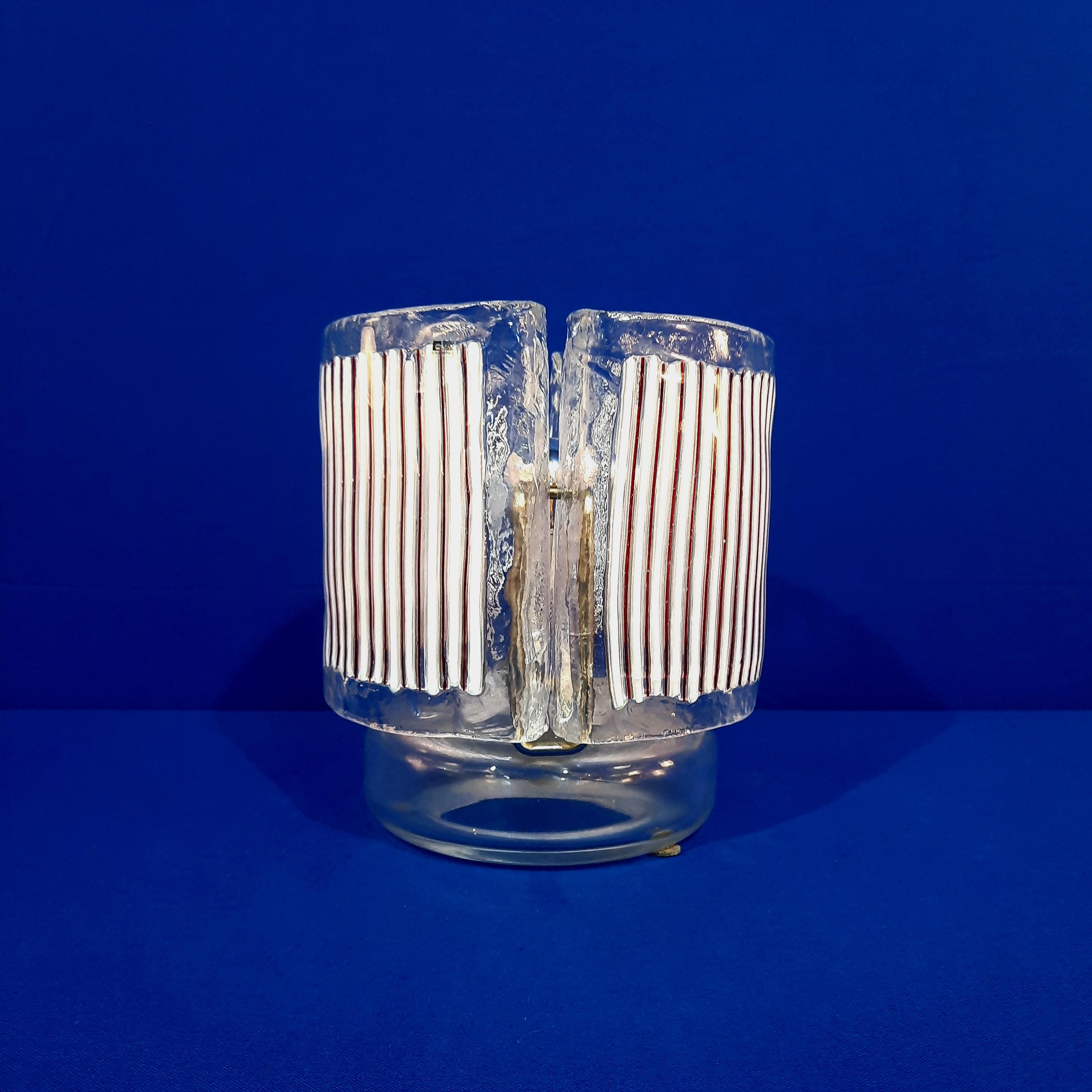 Lampe de table italienne en verre de Murano Fratelli Toso 1960 Bon état - En vente à Saint-Ouen-sur-Seine, FR