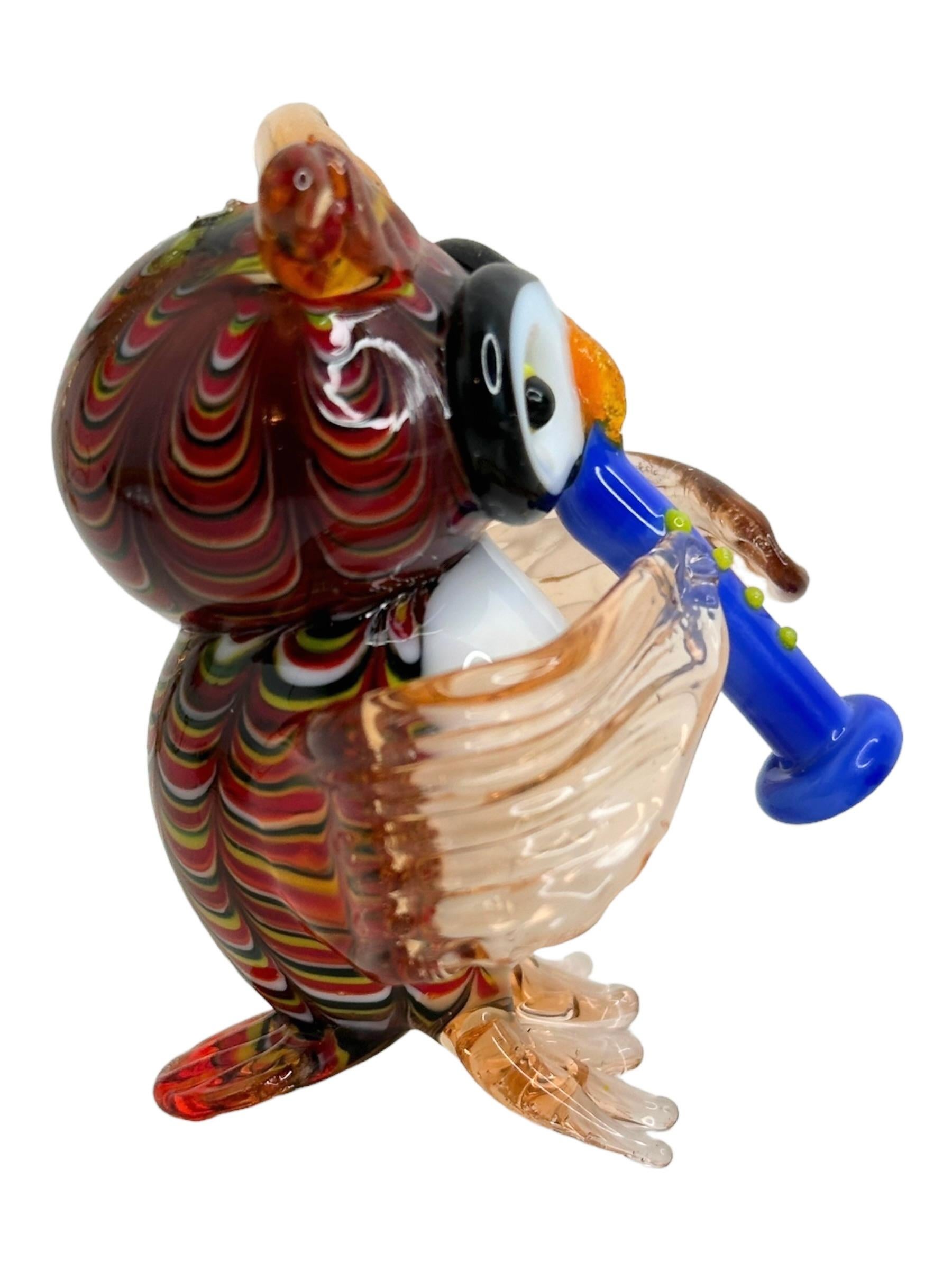 Mid-Century Modern Figurine de hibou en Murano Millefiori, Italie, Fratelli Toso, années 1950 en vente