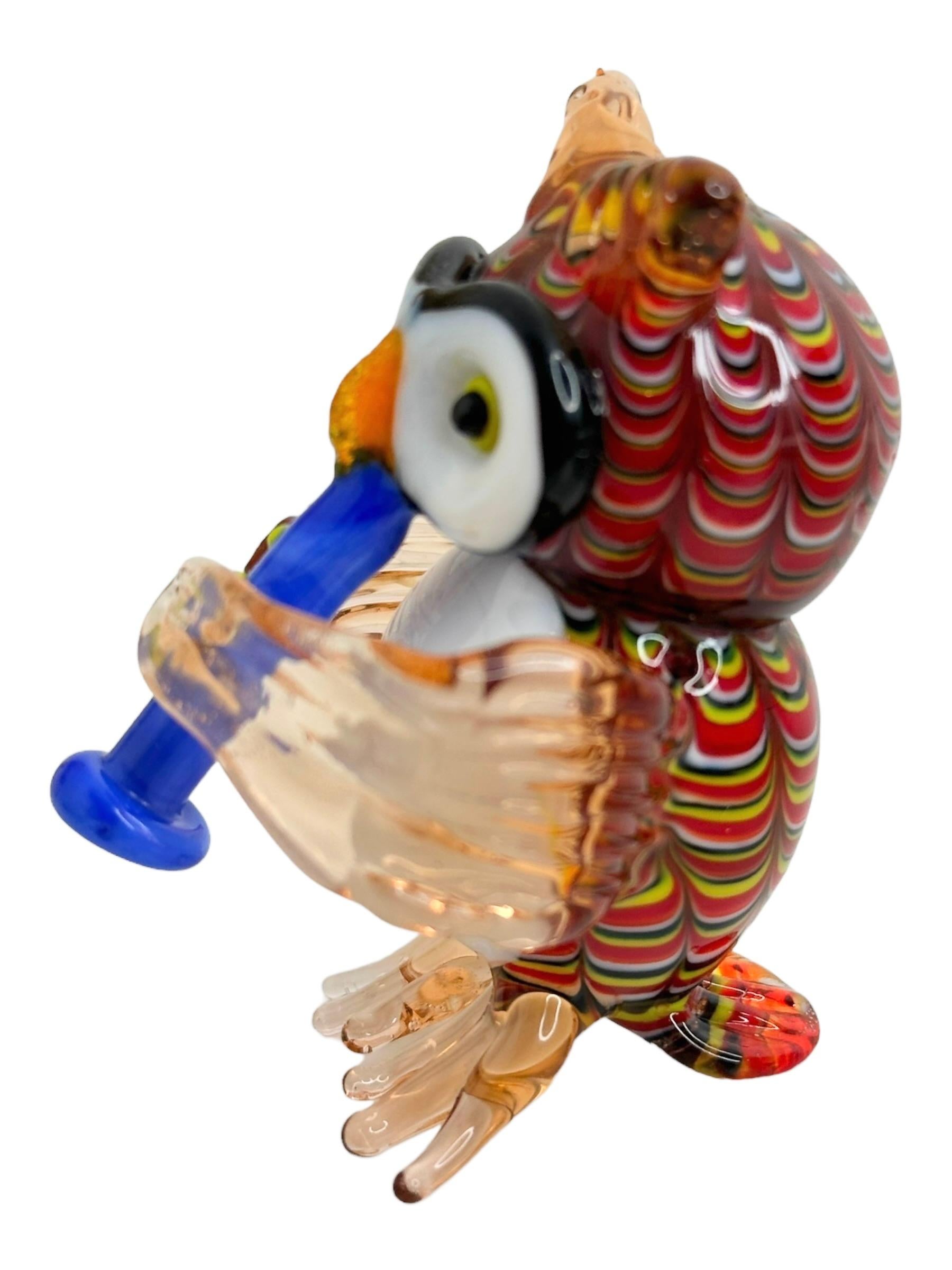 Fait main Figurine de hibou en Murano Millefiori, Italie, Fratelli Toso, années 1950 en vente