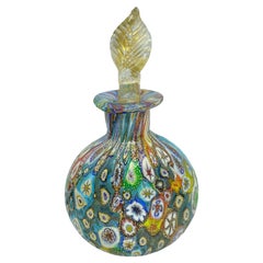 Fratelli Toso Italian Venetian Murano Millefiori Perfume Bottle, Italy, 1950s