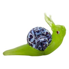 Fratelli Toso Italian Venetian Murano Millefiori Snail Figurine, Italy, 1950s