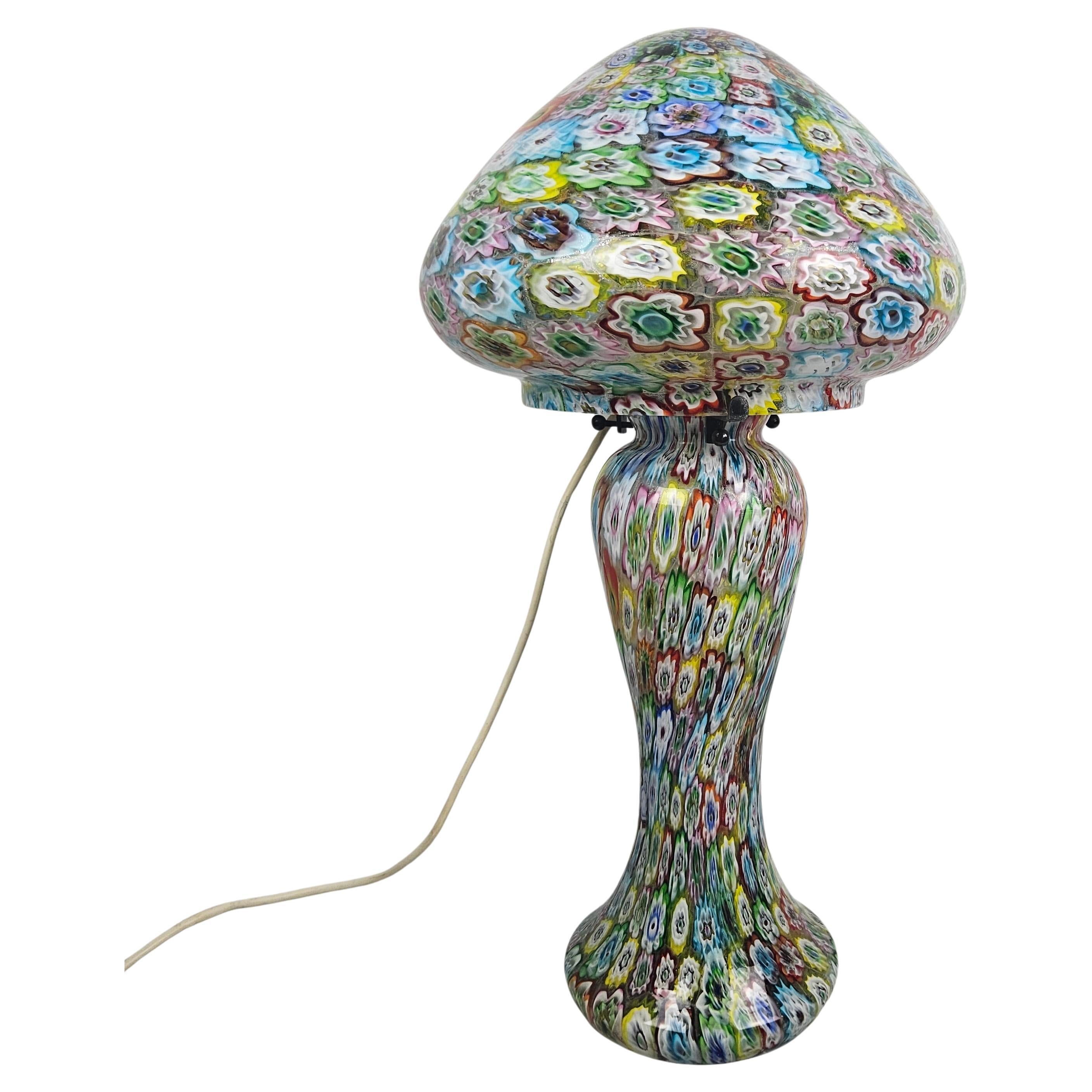 Fratelli Toso "Millefiore" Table Lamp in Murano Glass, Italy 1950's For Sale