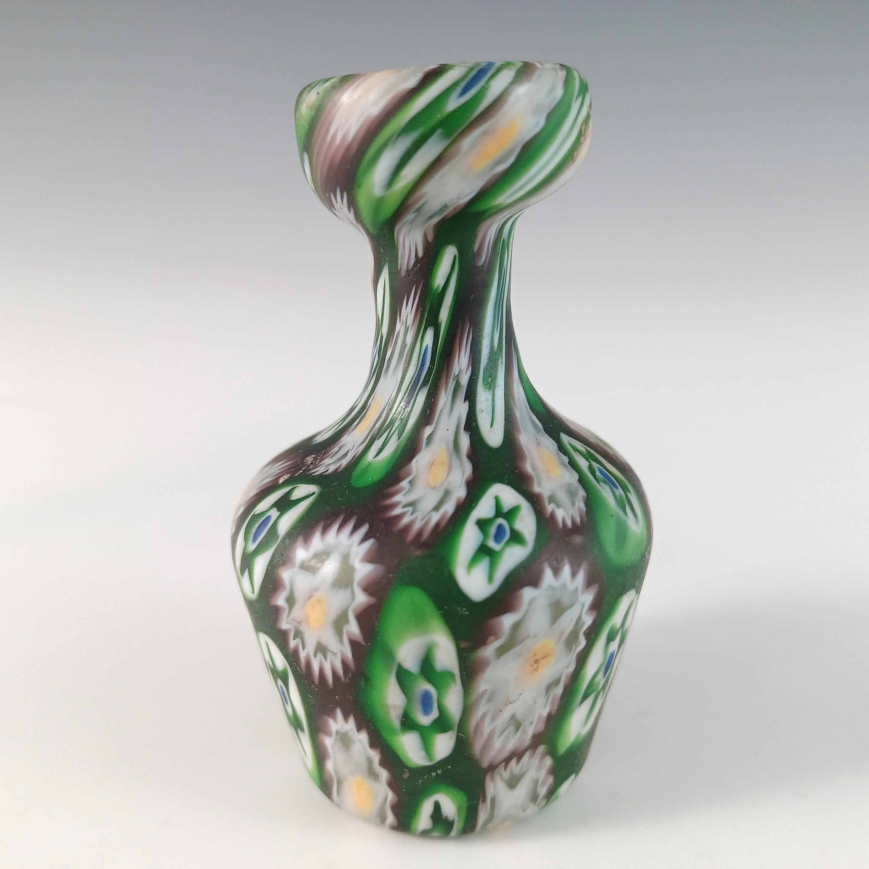 This is a magnificent Venetian glass miniature vase, circa 1900 - 1914, made on the island of Murano, near Venice, Italy. Made by Fratelli Toso, similar items are shown in the book 'Venetian Glass - Confections in Glass 1855 - 1914' by Sheldon Barr,