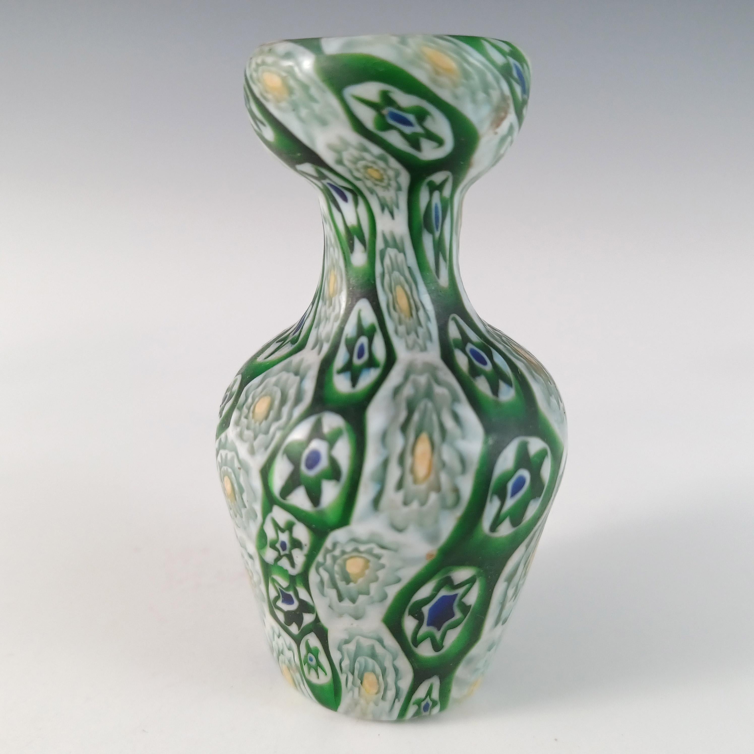 This is a magnificent Venetian glass miniature vase, circa 1900 - 1914, made on the island of Murano, near Venice, Italy. Made by Fratelli Toso, similar items are shown in the book 'Venetian Glass - Confections in Glass 1855 - 1914' by Sheldon Barr,