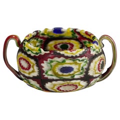 Fratelli Toso Millefiori Murrine Glas Schale mit Handarbeit, Murano um 1920