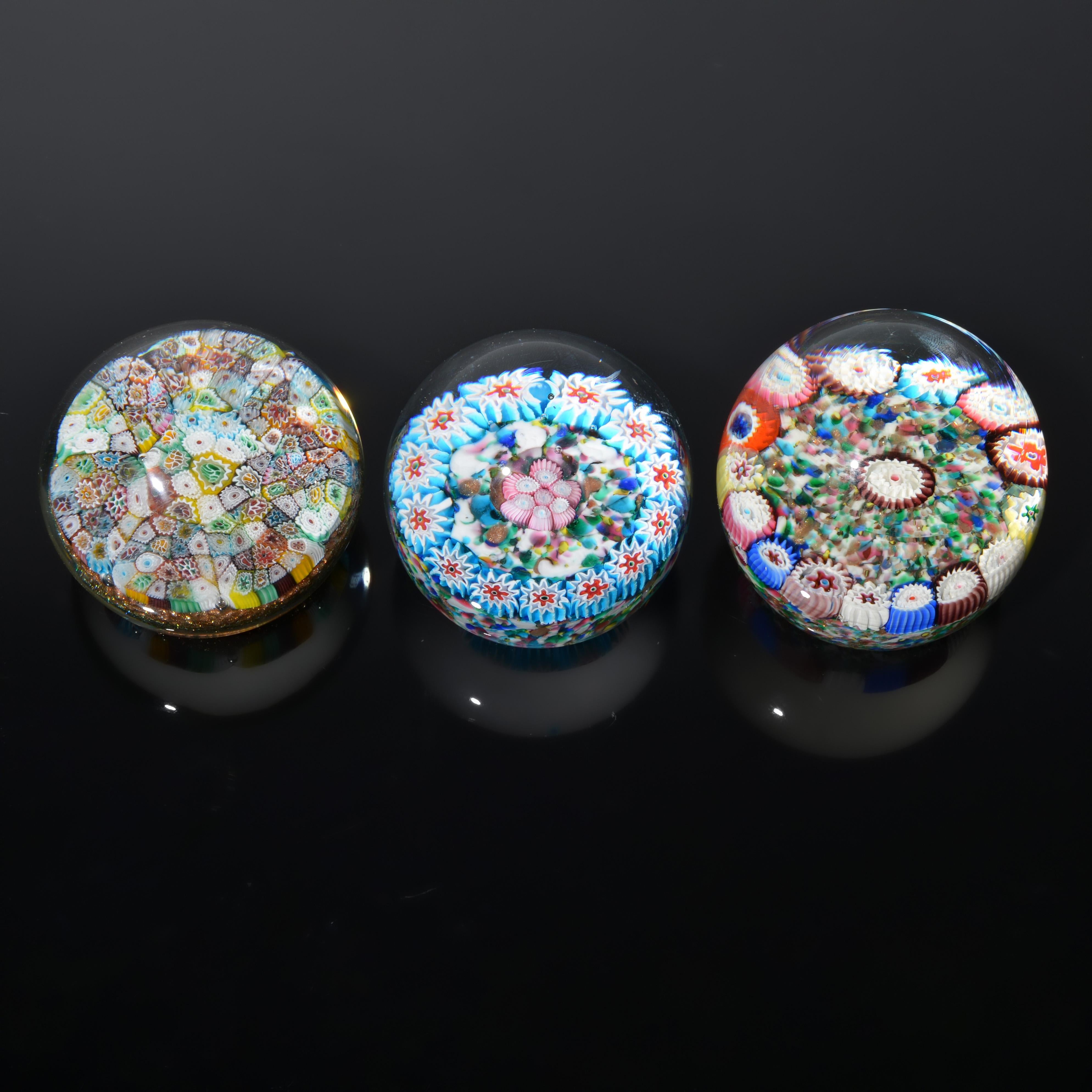 Artist/Designer; Manufacturer: Fratelli Toso (Italy)
Marking(s); notes: partial Murano and Murano Castle labels (1), Fratelli Toso label (1), label (1)
Materials: glass
Dimensions (H, W, D): largest: 3