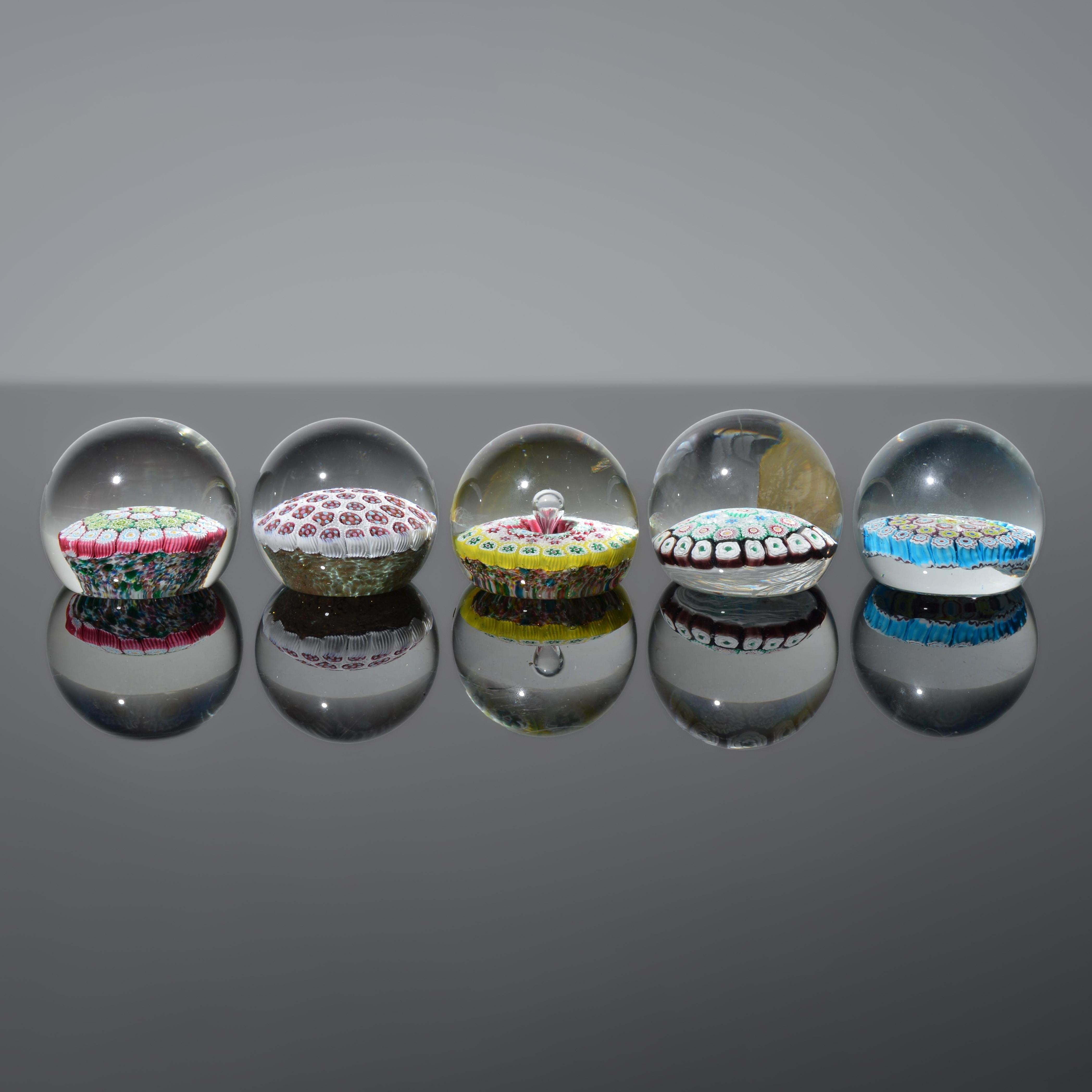 Mid-Century Modern Fratelli Toso MILLEFIORI Paperweights, Leslie Pina Collection For Sale