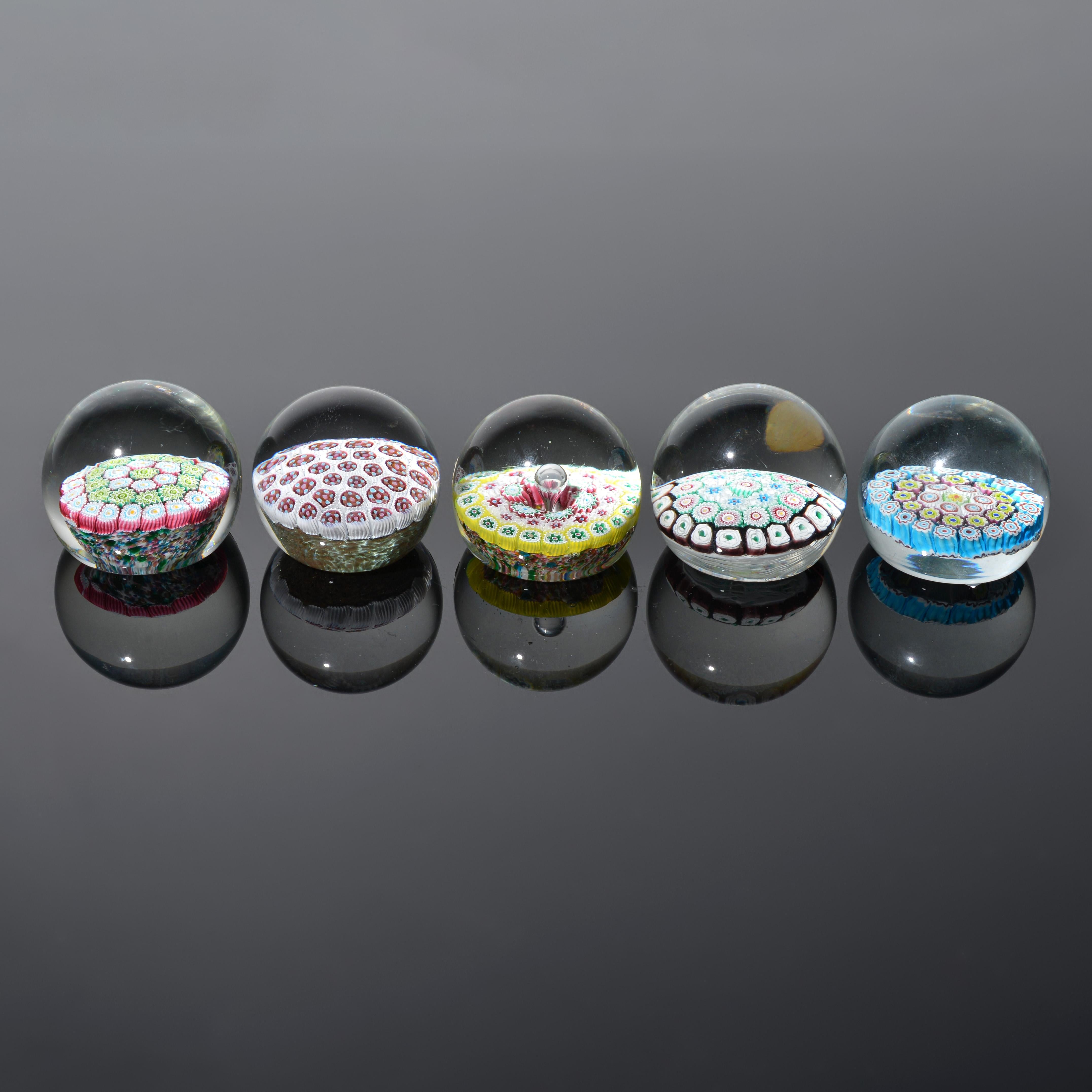 Fratelli Toso MILLEFIORI Paperweights, Leslie Pina Collection In Good Condition For Sale In Lake Worth Beach, FL