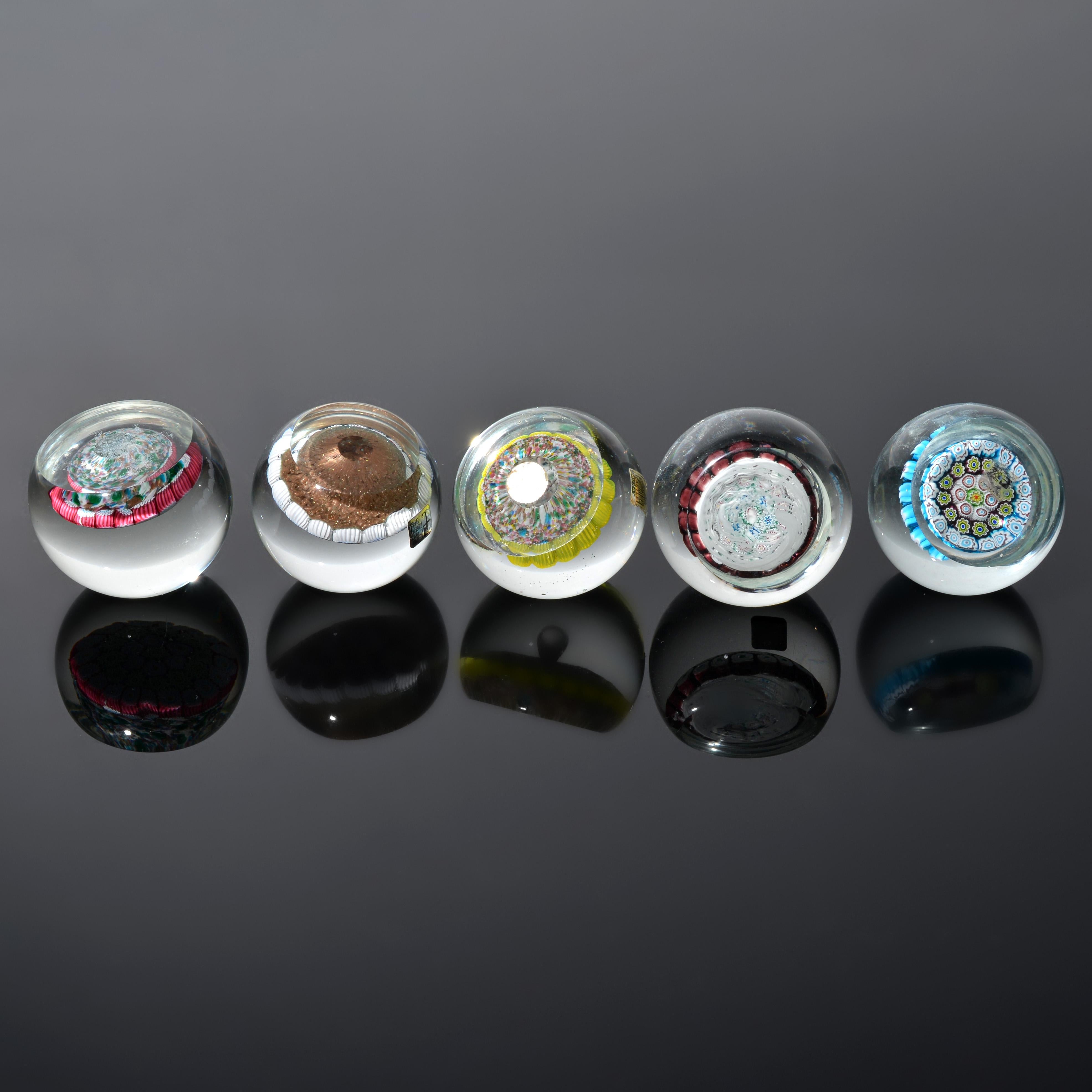 20th Century Fratelli Toso MILLEFIORI Paperweights, Leslie Pina Collection For Sale