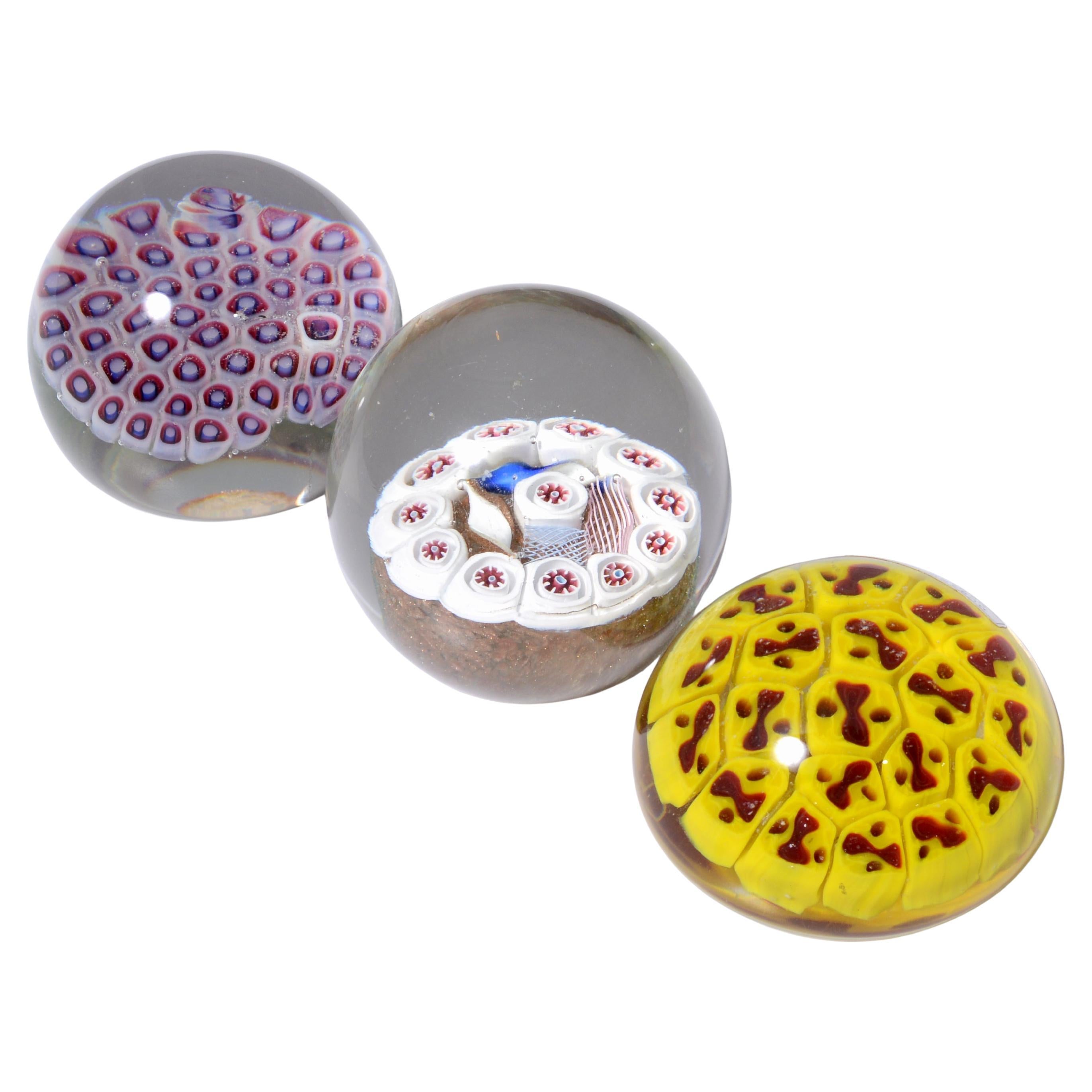 Fratelli Toso MILLEFIORI Paperweights, Leslie Pina Collection