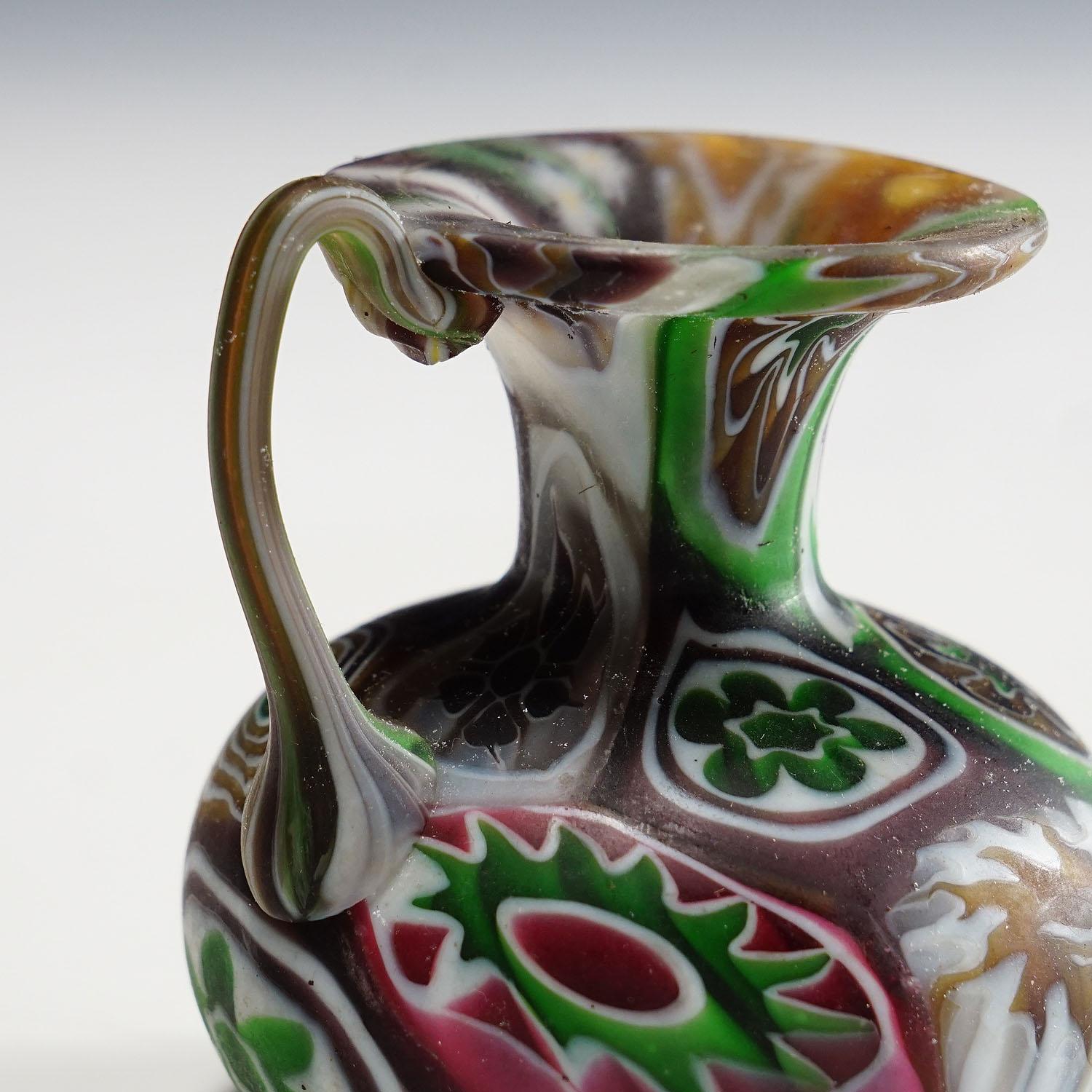 20th Century Fratelli Toso Millefiori Pitcher with Multicoloured Murrines, Murano, 1910 For Sale