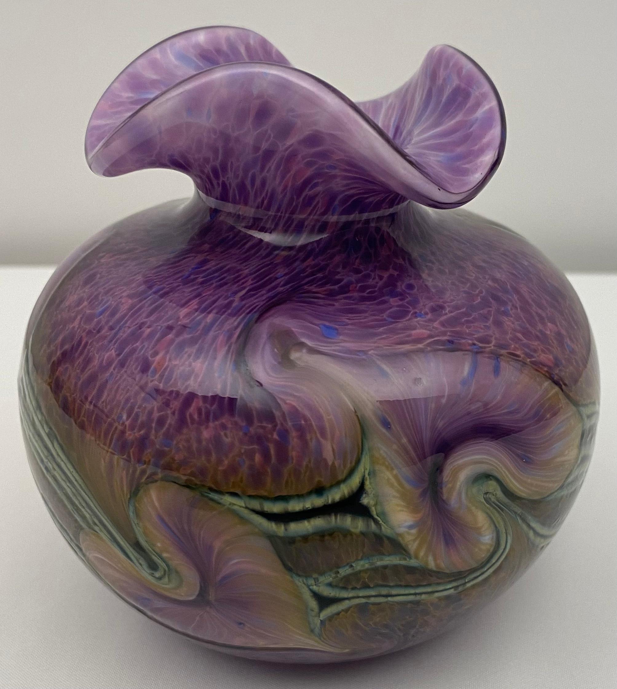 Fratelli Toso Murano Art Glass Decorative Object Swirl Design, Signed For Sale 3