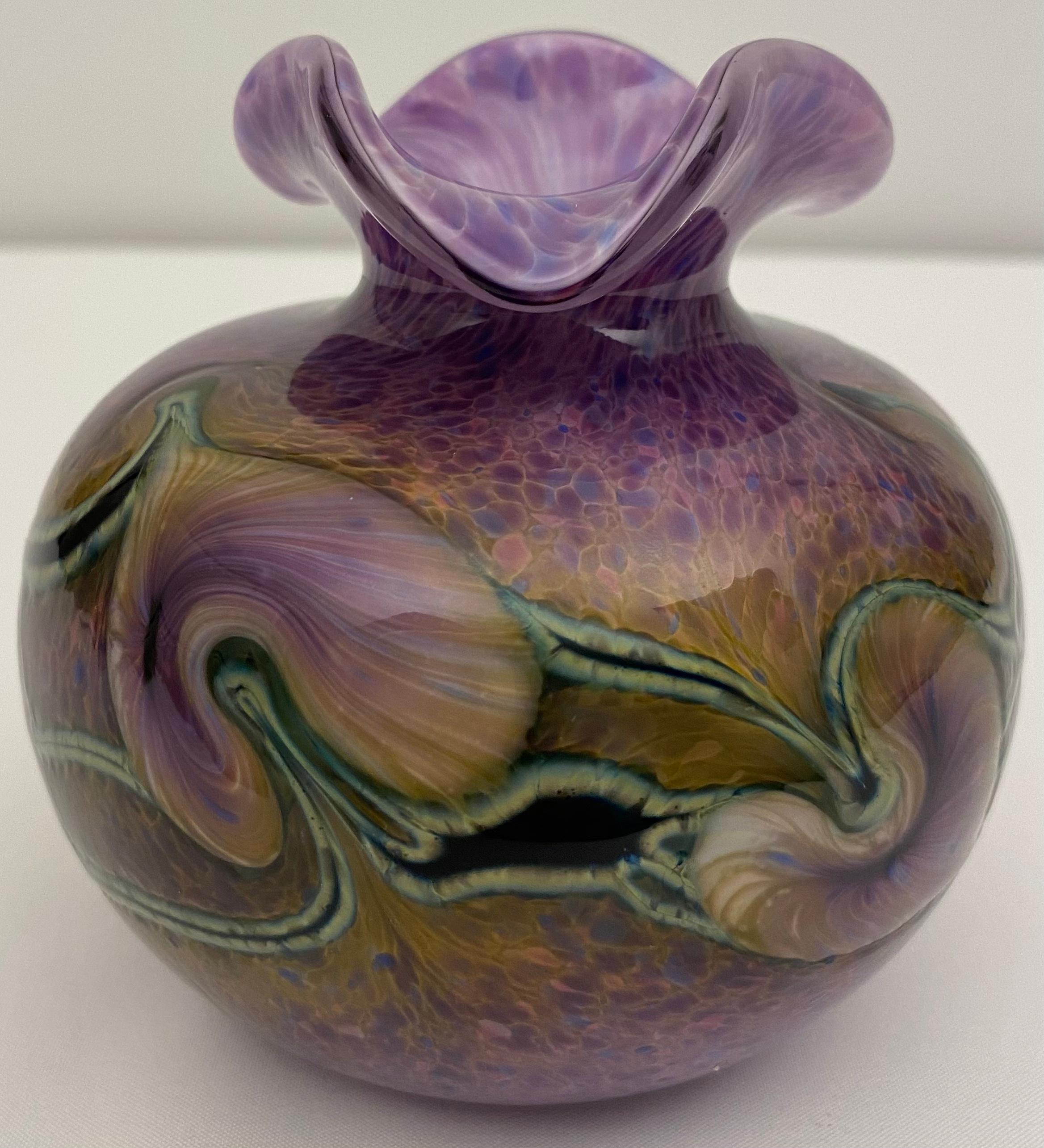 Mid-Century Modern Fratelli Toso Murano Art Glass Decorative Object Swirl Design, Signed For Sale