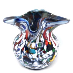 Fratelli Toso Murano Art Glass Neoclassical Glass Jug Vase, Italy, 1960s