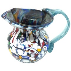 Fratelli Toso Murano Art Glass Neoclassical Glass Jug Vase, Italy, 1960s