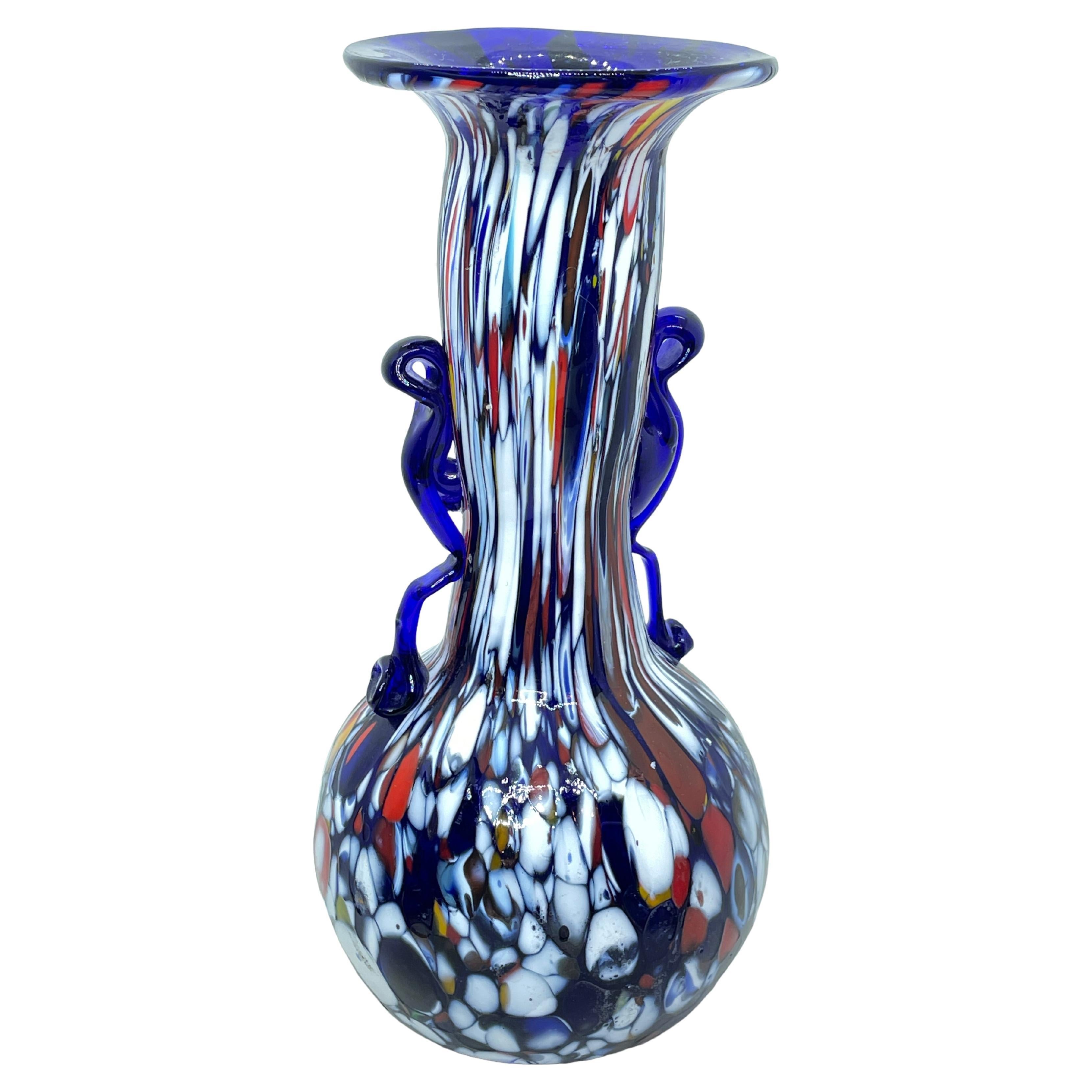 Fratelli Toso Murano Art Glass Neoclassical Urn Bud Vase, Italy, 1960s For Sale