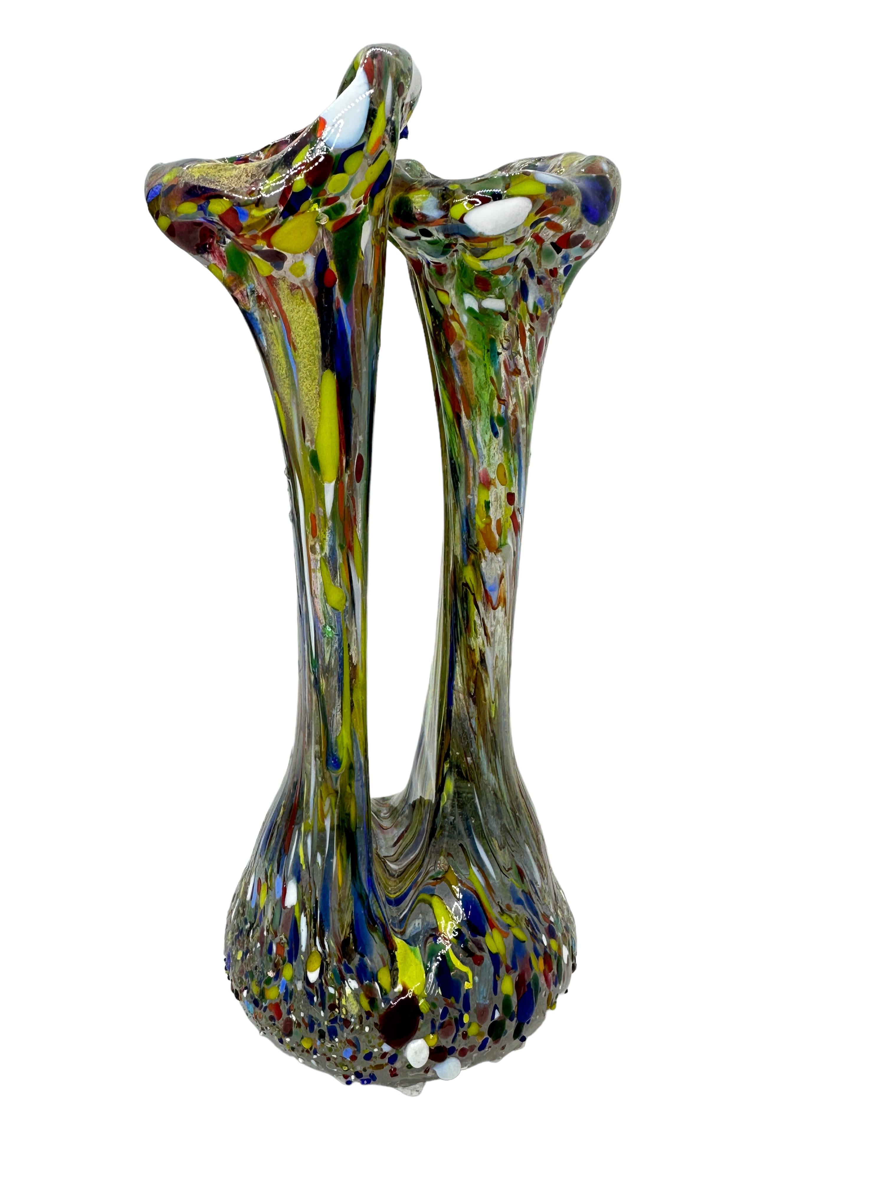 Italian Fratelli Toso Murano Art Glass Neoclassical Vase, Italy, 1960s For Sale