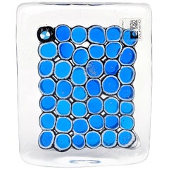 Fratelli Toso Murano BMW Company Logo Blue Murrine Italian Art Glass Paperweight