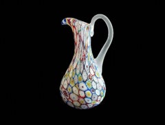 FRATELLI TOSO - Murano Frosted Millefiori Glass Pitcher - Italy - 20th Century